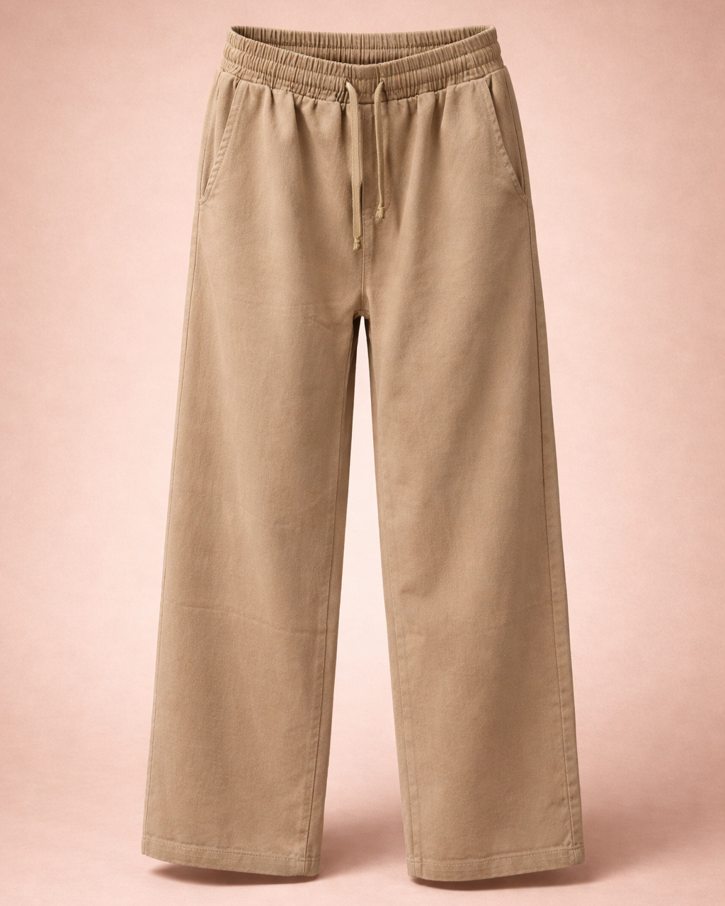 Gabardine Trouser - (Wide-Leg) With Drawstring