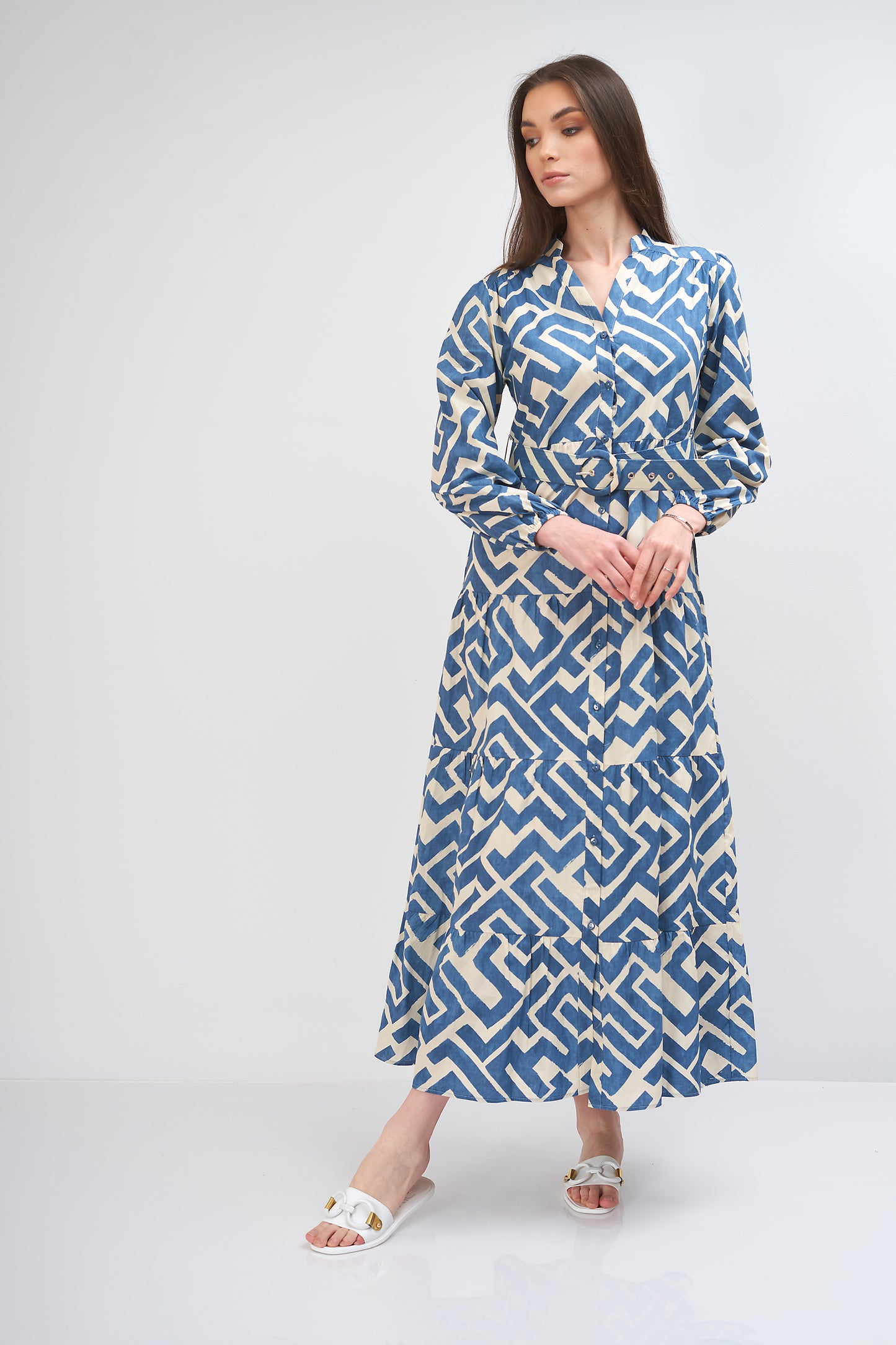 Colorful dress - (with a zigzag ) pattern