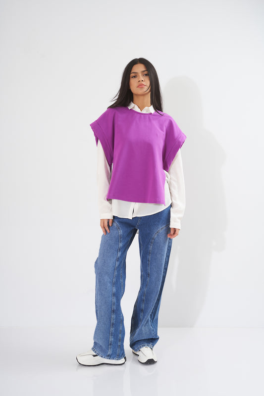 Sweatshirt - (with belted collar)