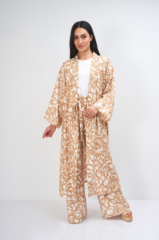 Printed Kimono -  With A Belt (colored)