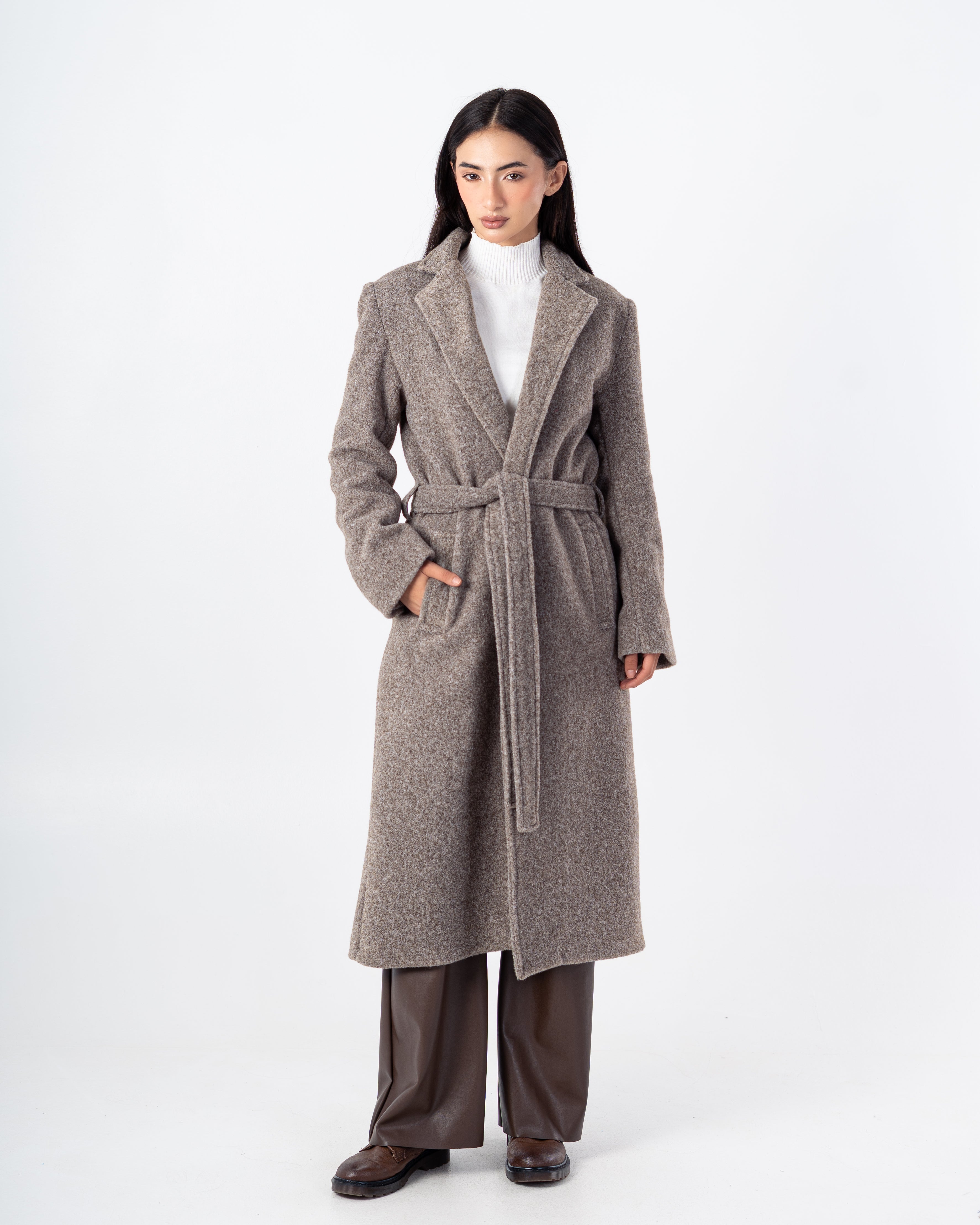 Trench Coat – Long Wool (With Belt)