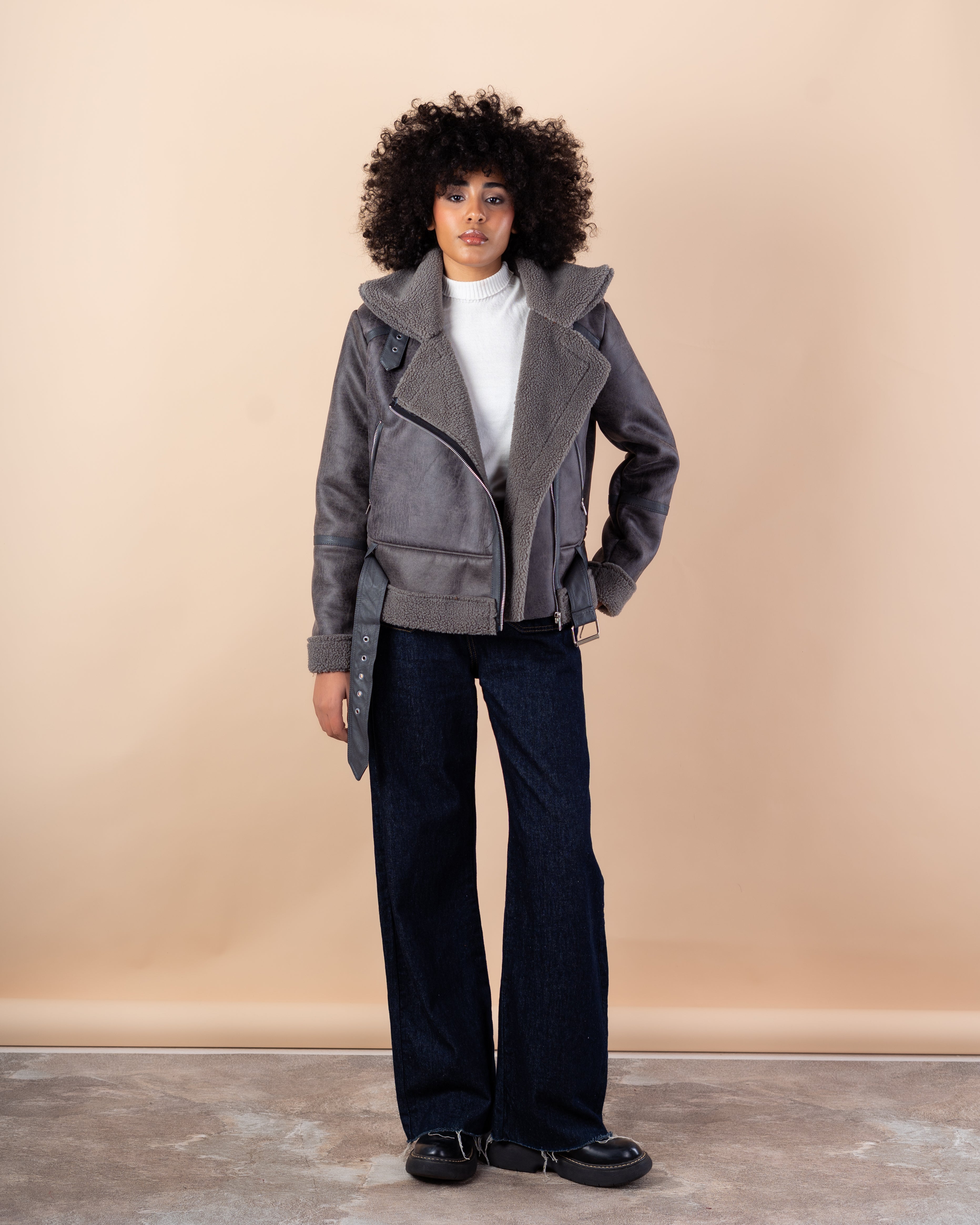 jacket - Suede with hood