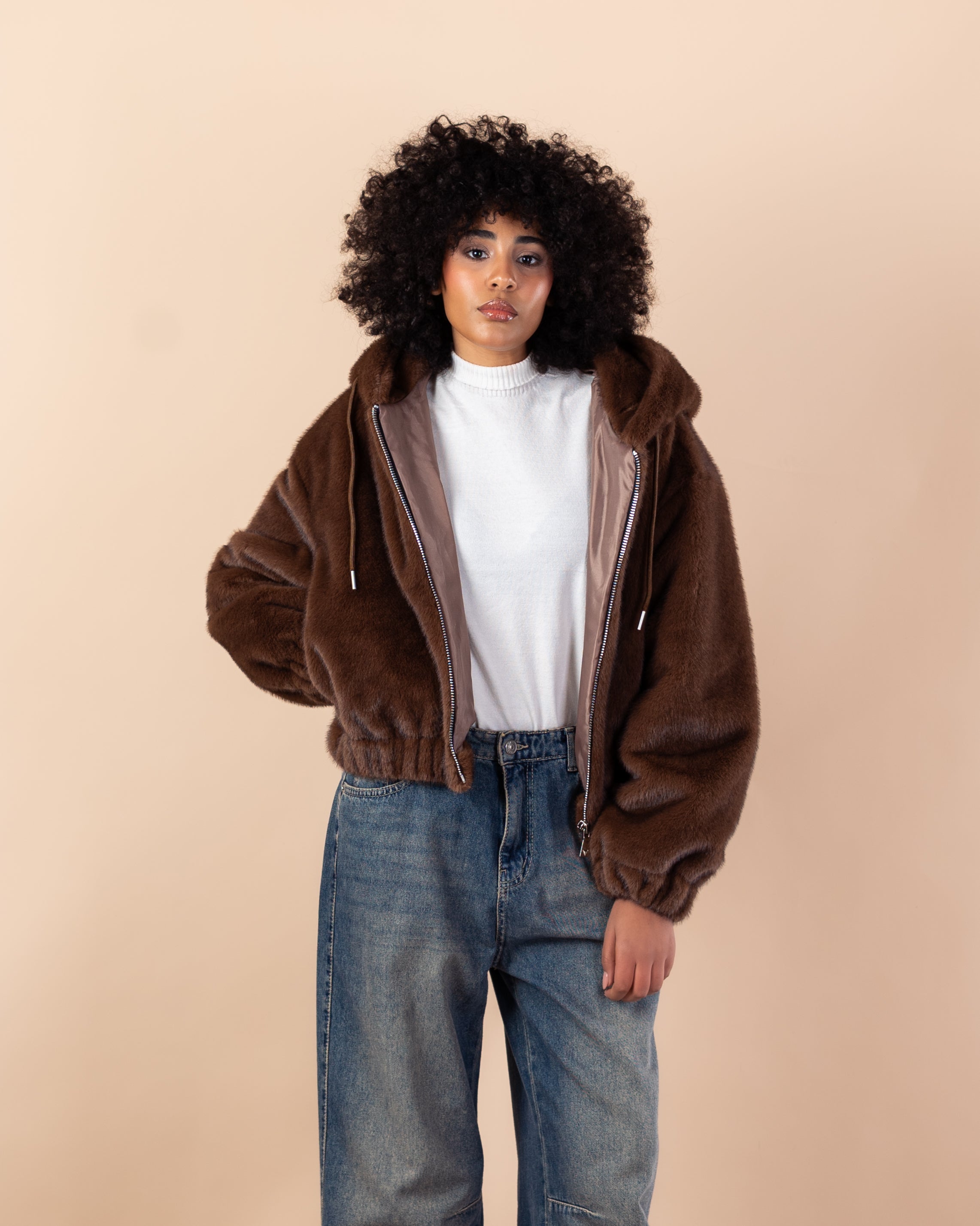 jacket - Short cape fur