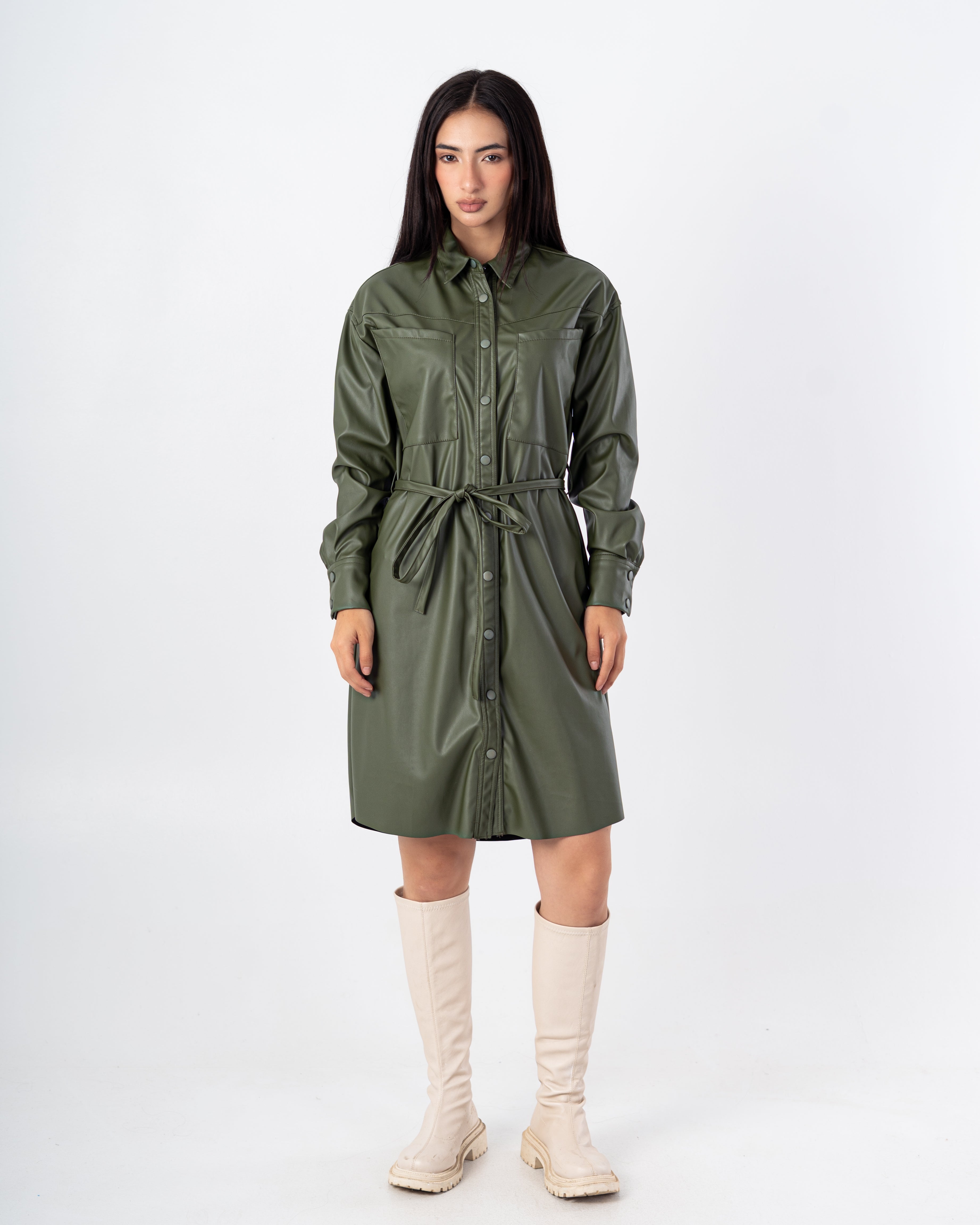 Leather Shirt – Long With Belt