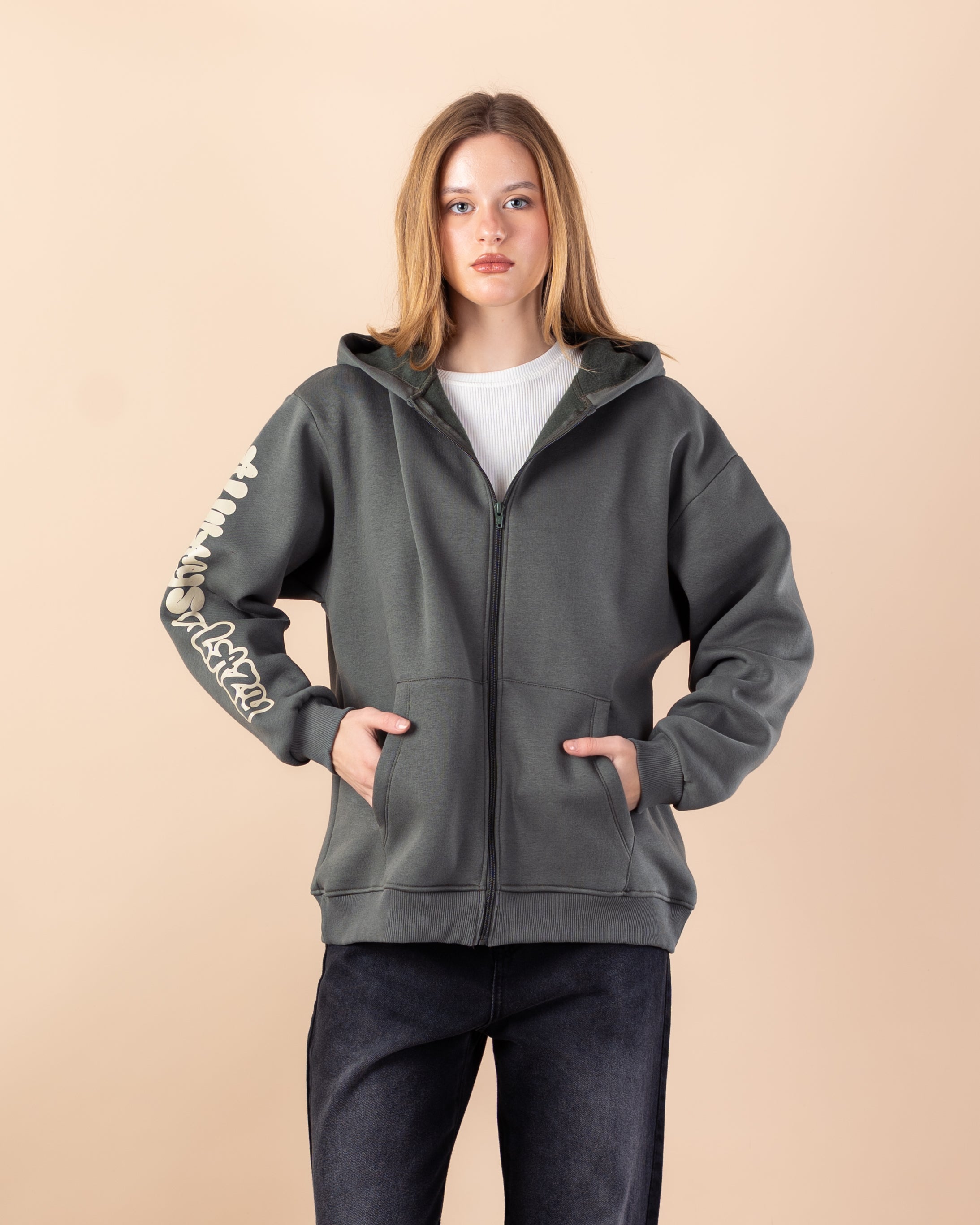 Sweatshirt with print on - shoulder and back