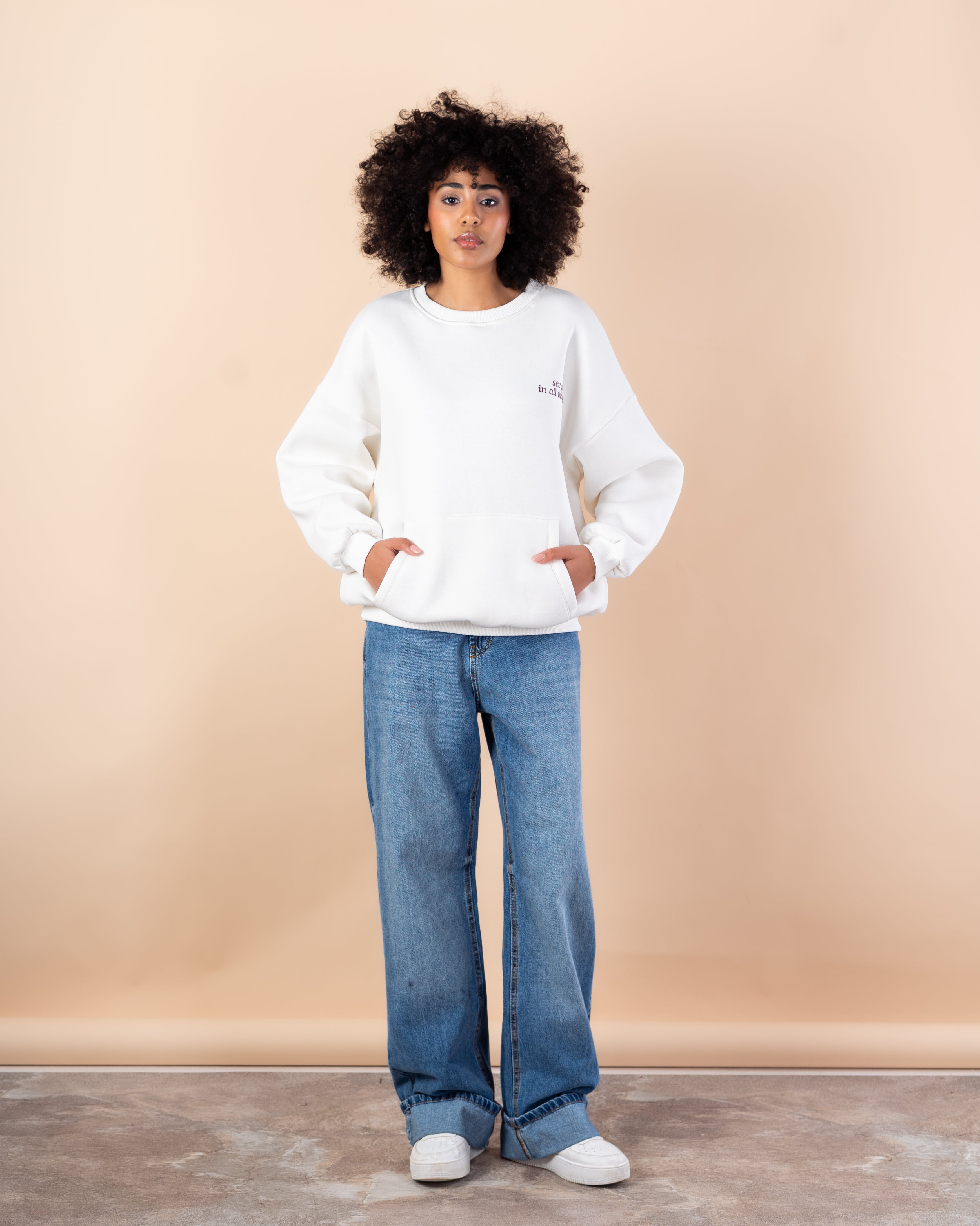 Sweatshirt with - print on the back