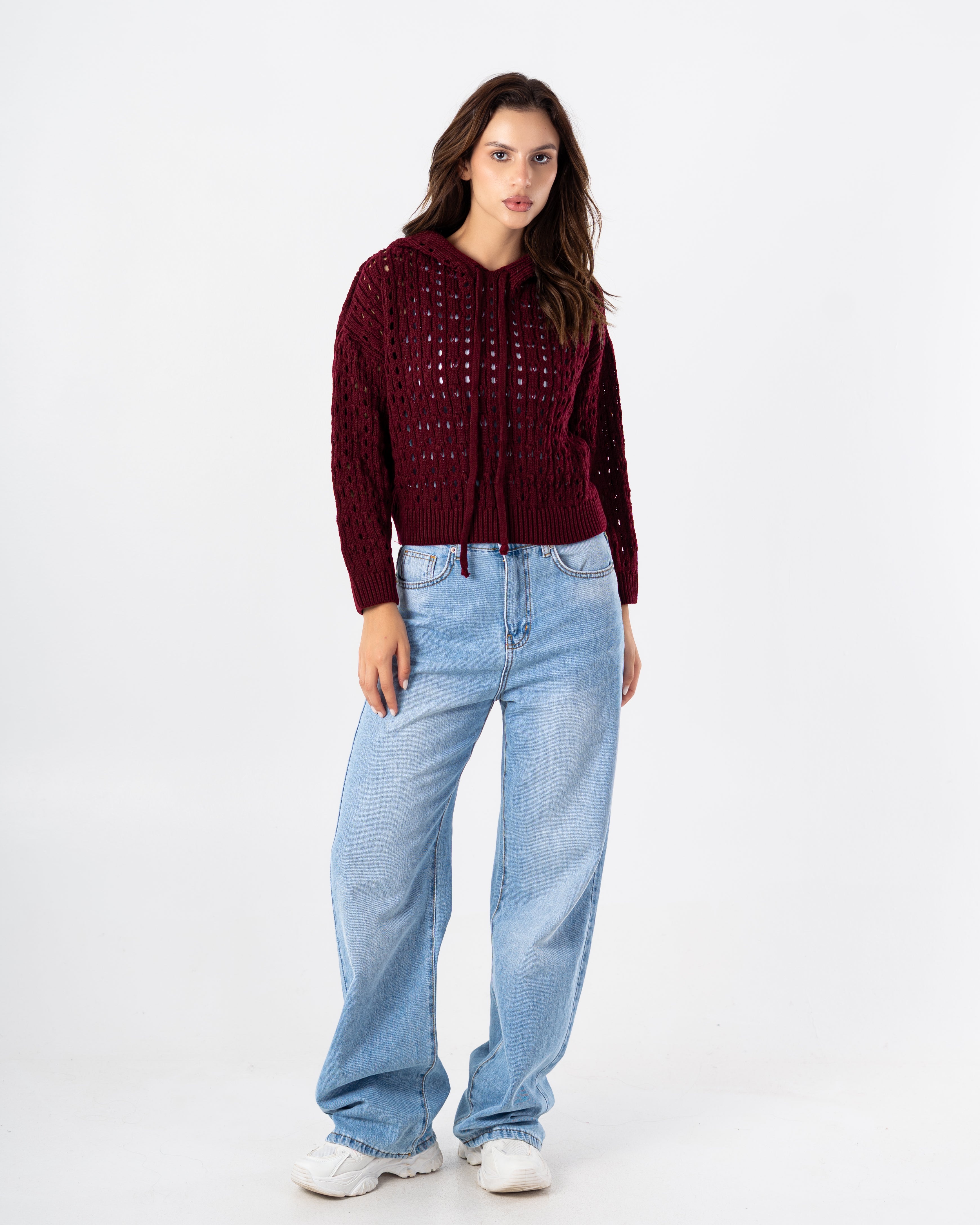 Knitwear Pullover – Hoodie (Short - With Cutouts)