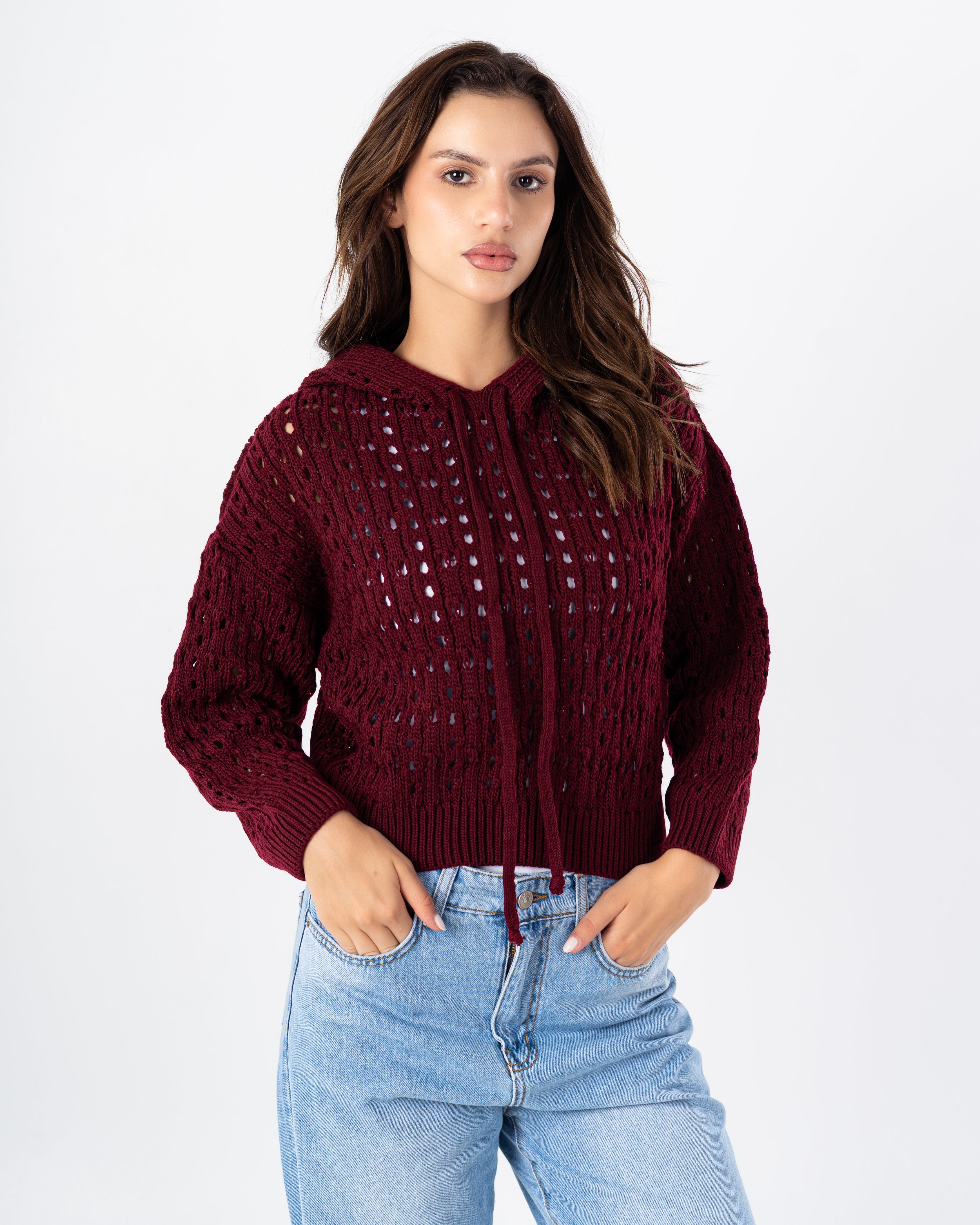 Knitwear Pullover – Hoodie (Short - With Cutouts)