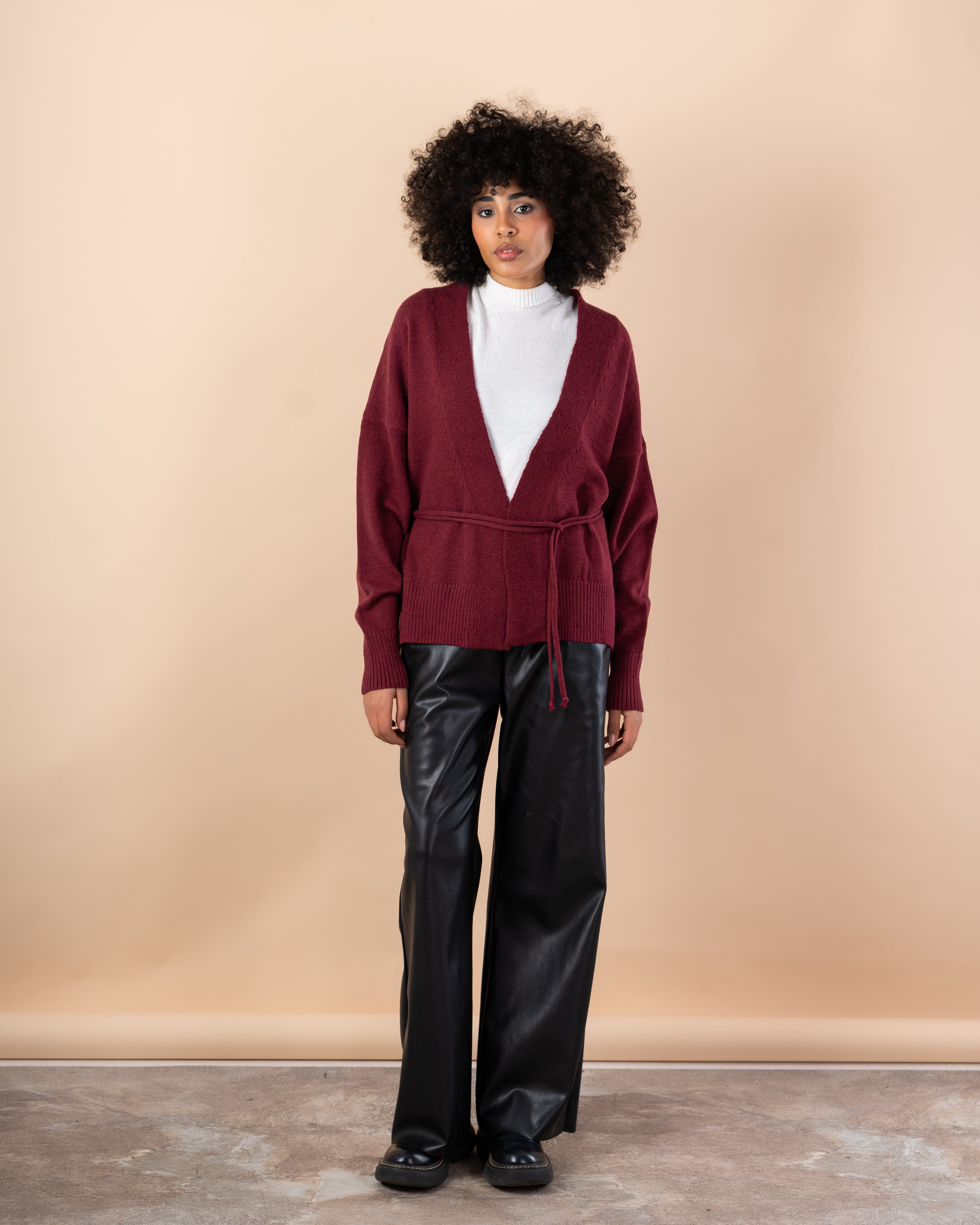 Knitwear Cardigan - Short with drawstring