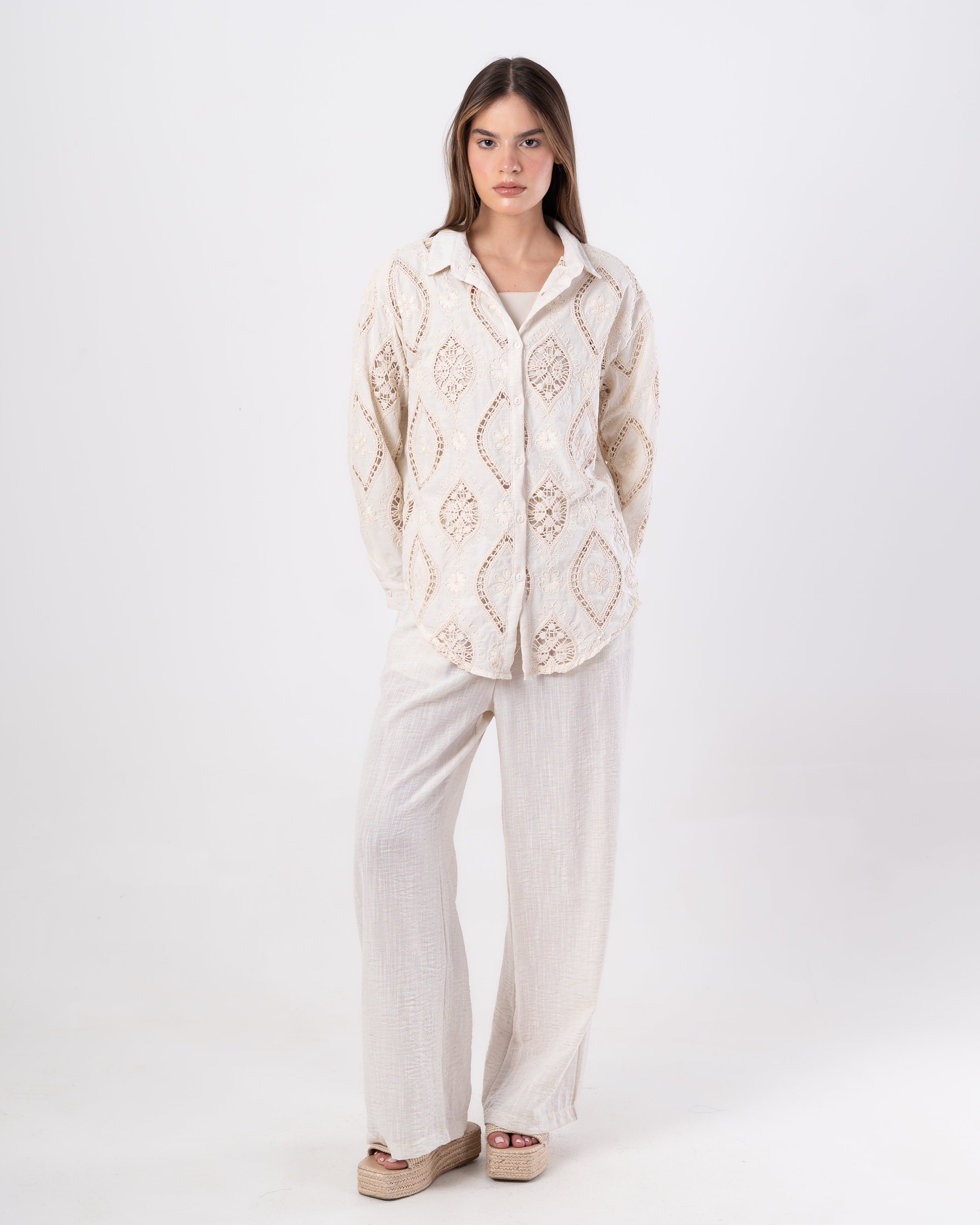 Embroidered Shirt – Triangle Pattern