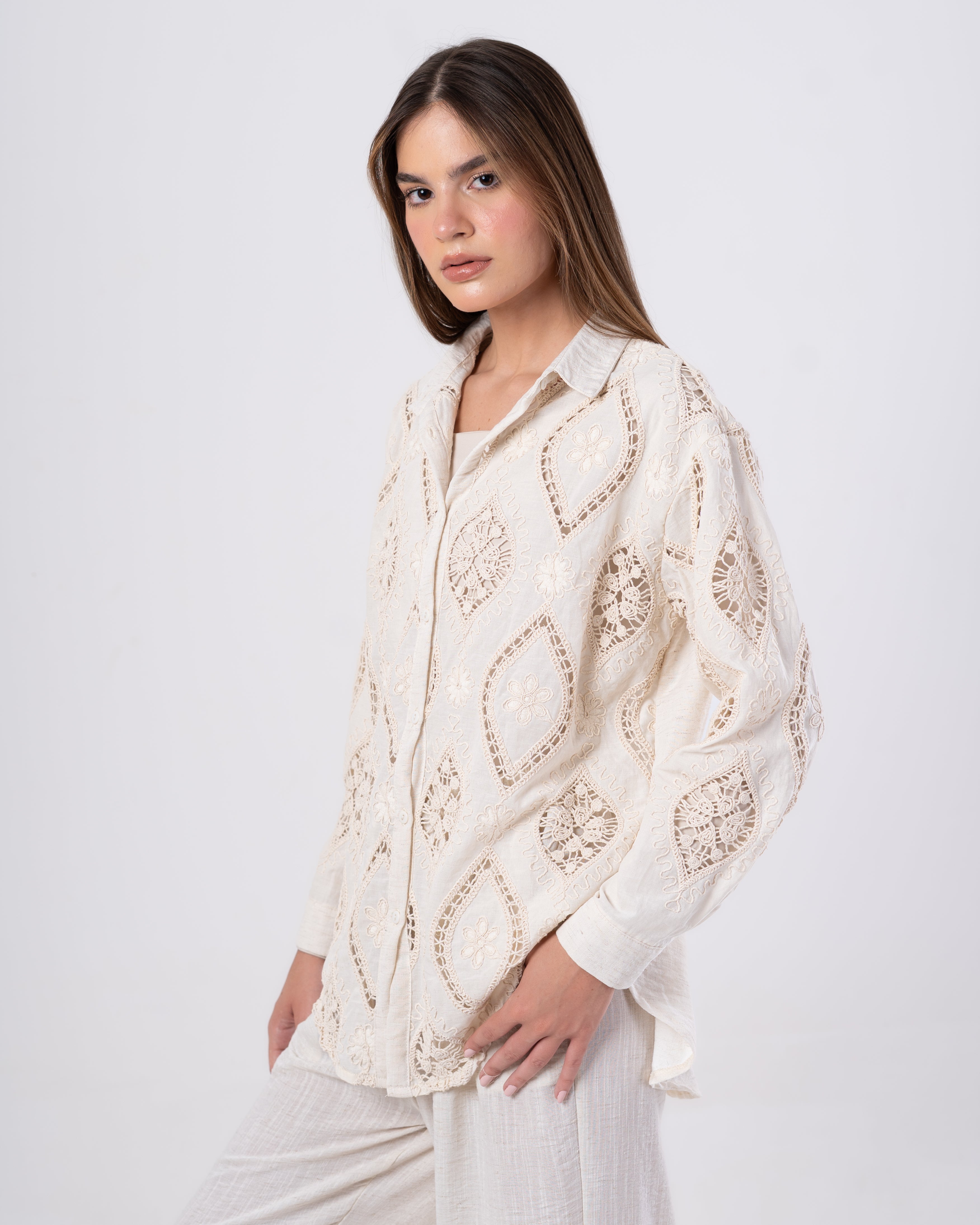 Embroidered Shirt – Triangle Pattern