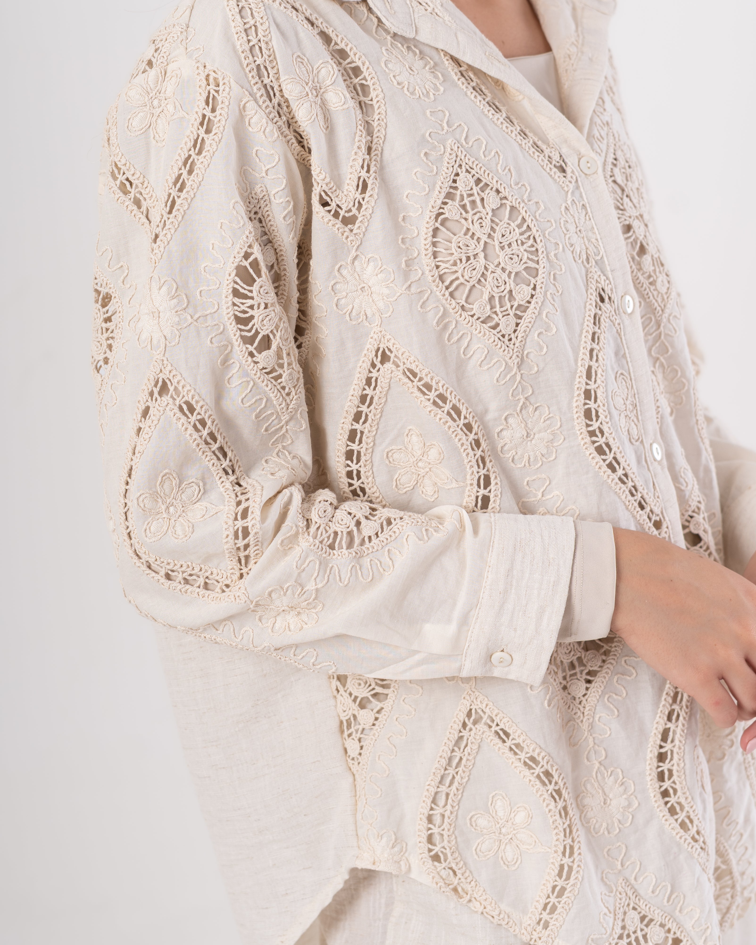 Embroidered Shirt – Triangle Pattern