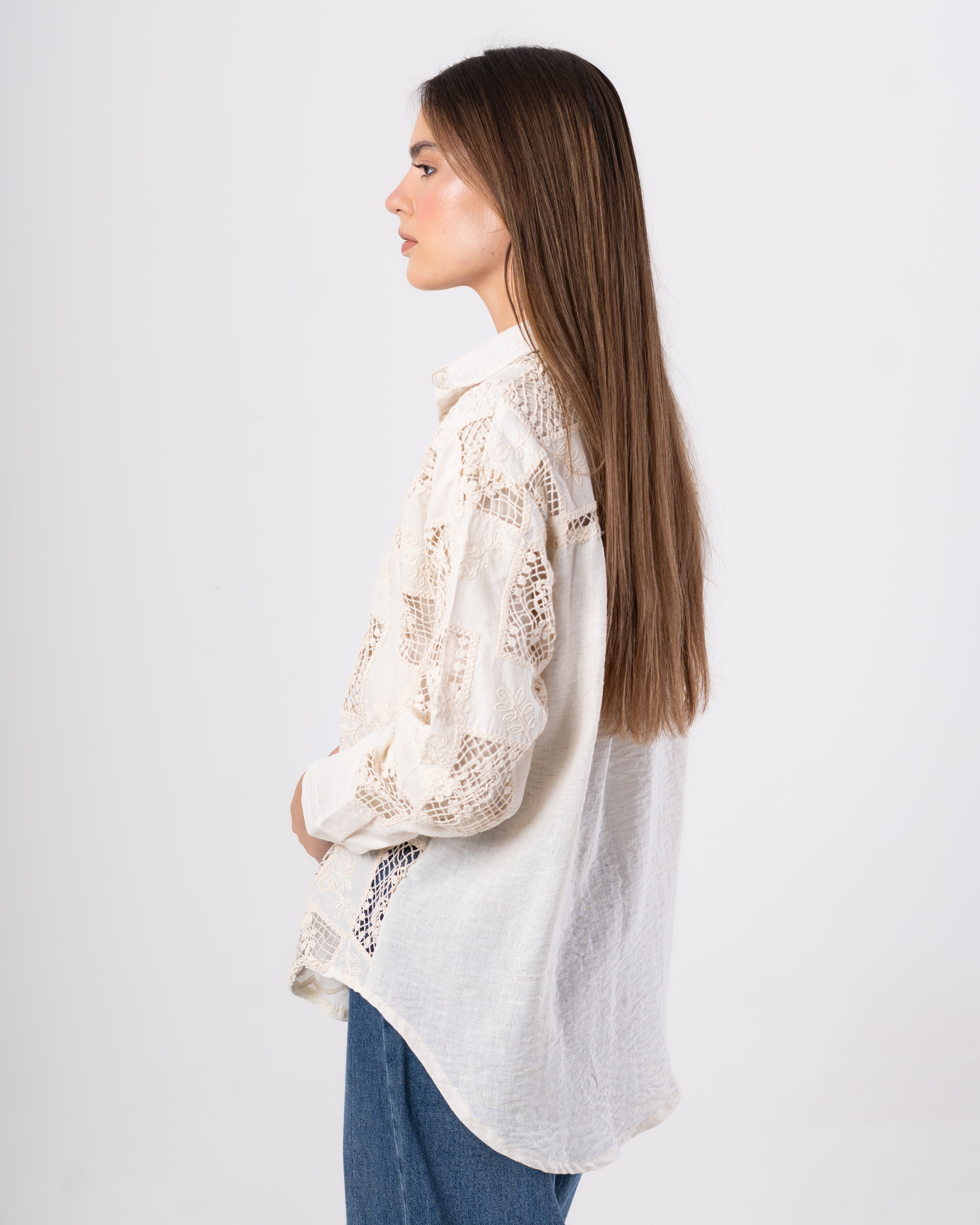 Embroidered Shirt – Triangle Pattern