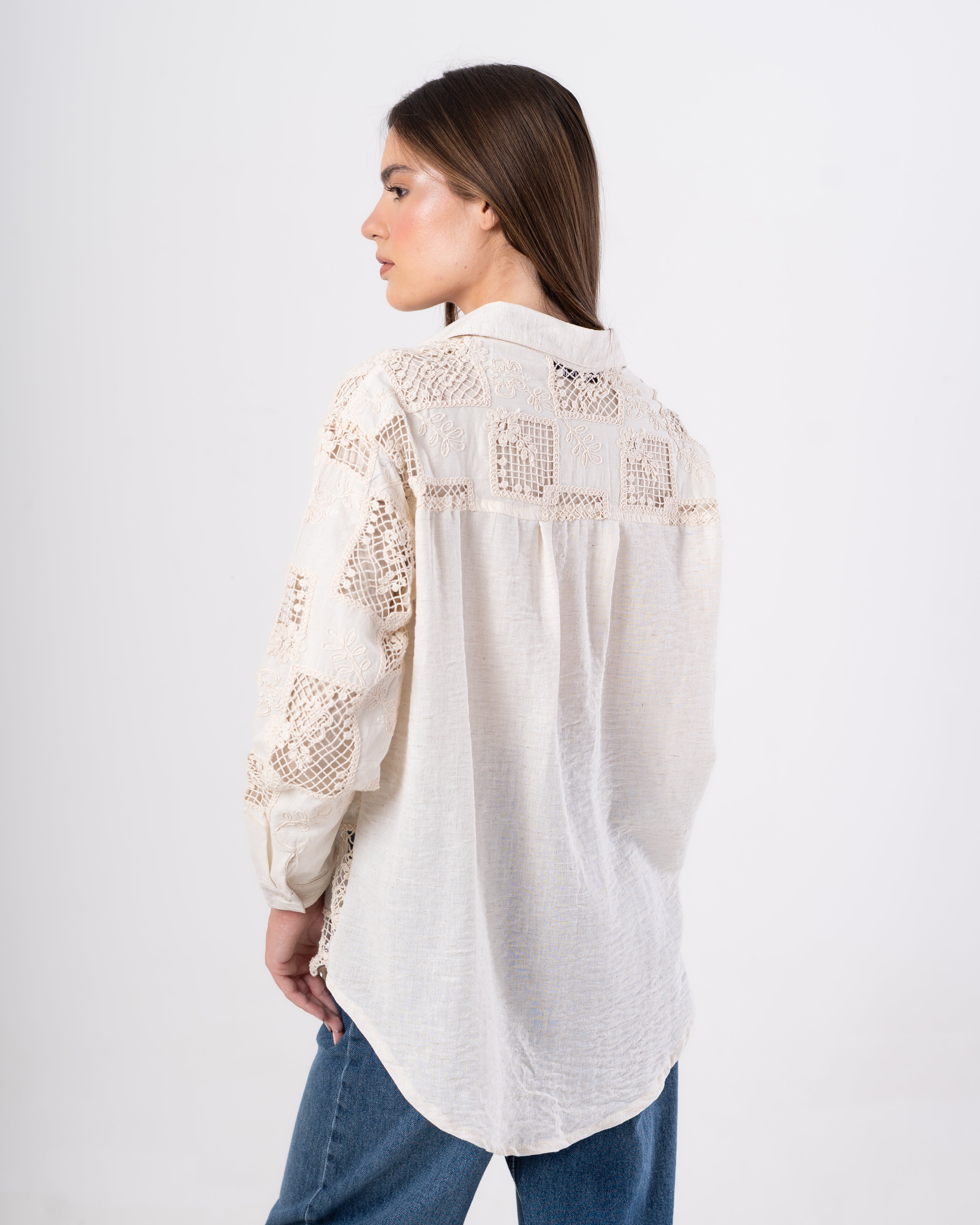 Embroidered Shirt – Triangle Pattern