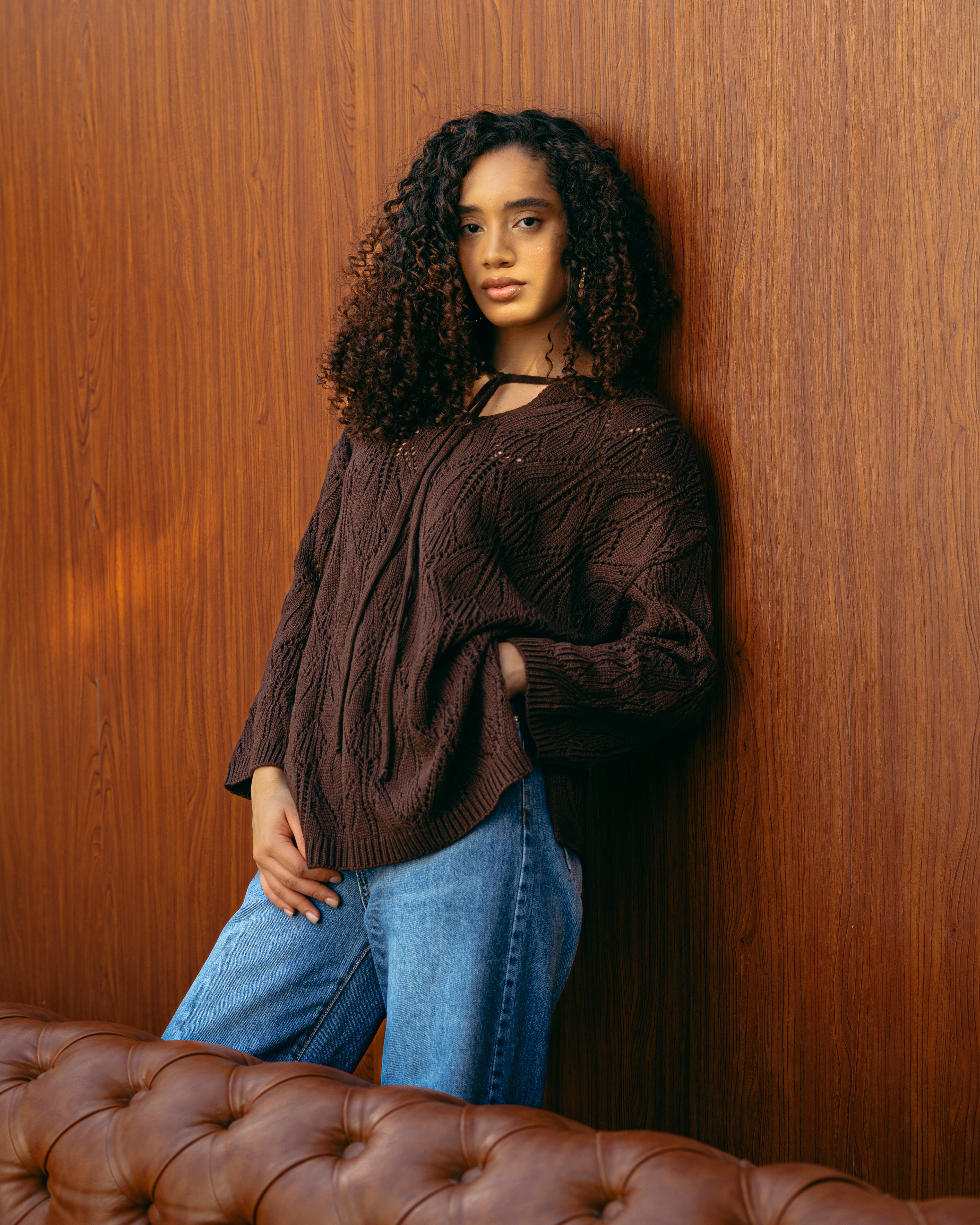 Knitwear Pullover – With Neck Tie