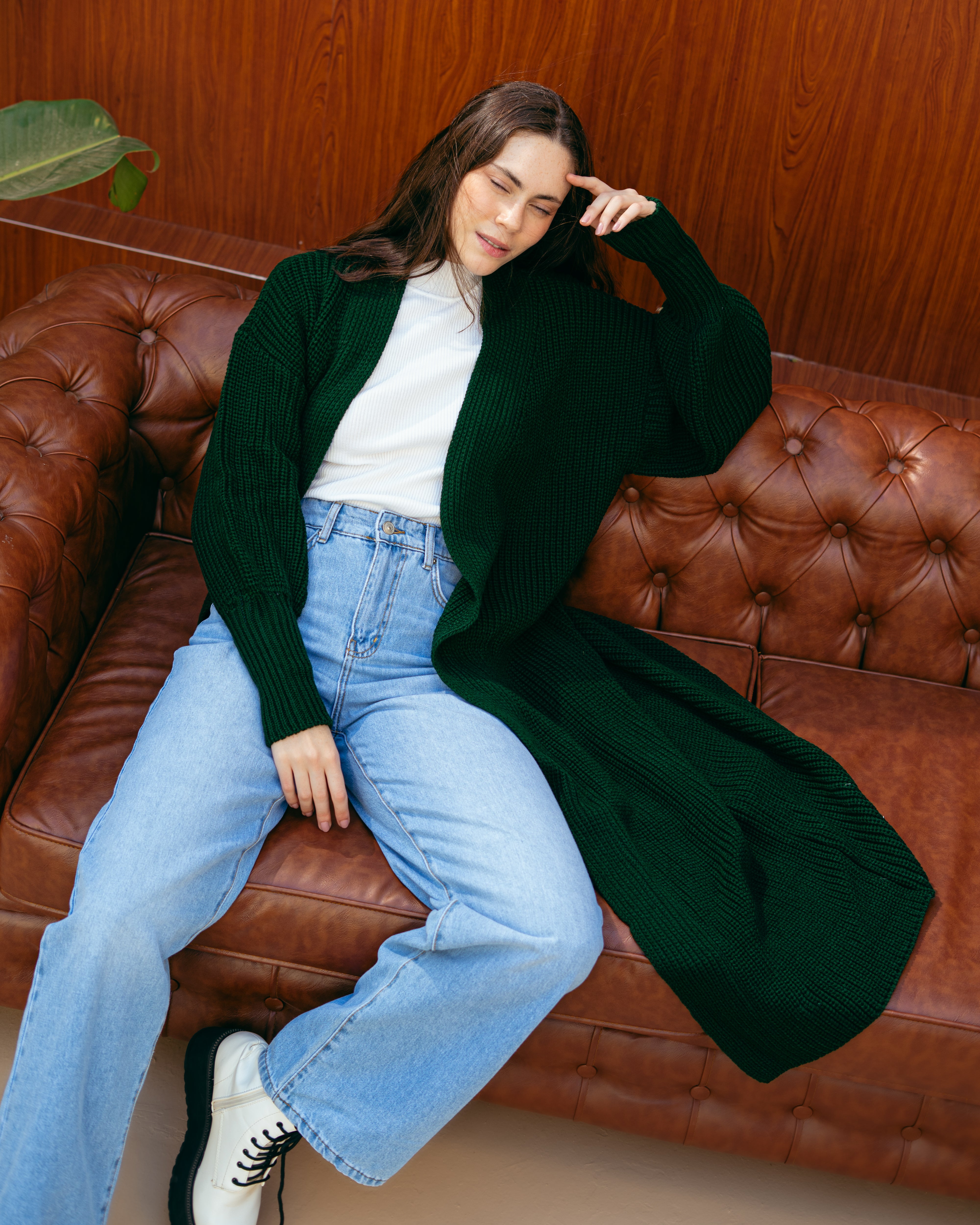 Knitwear Cardigan – Plain Long (Simple Elastic Sleeves)