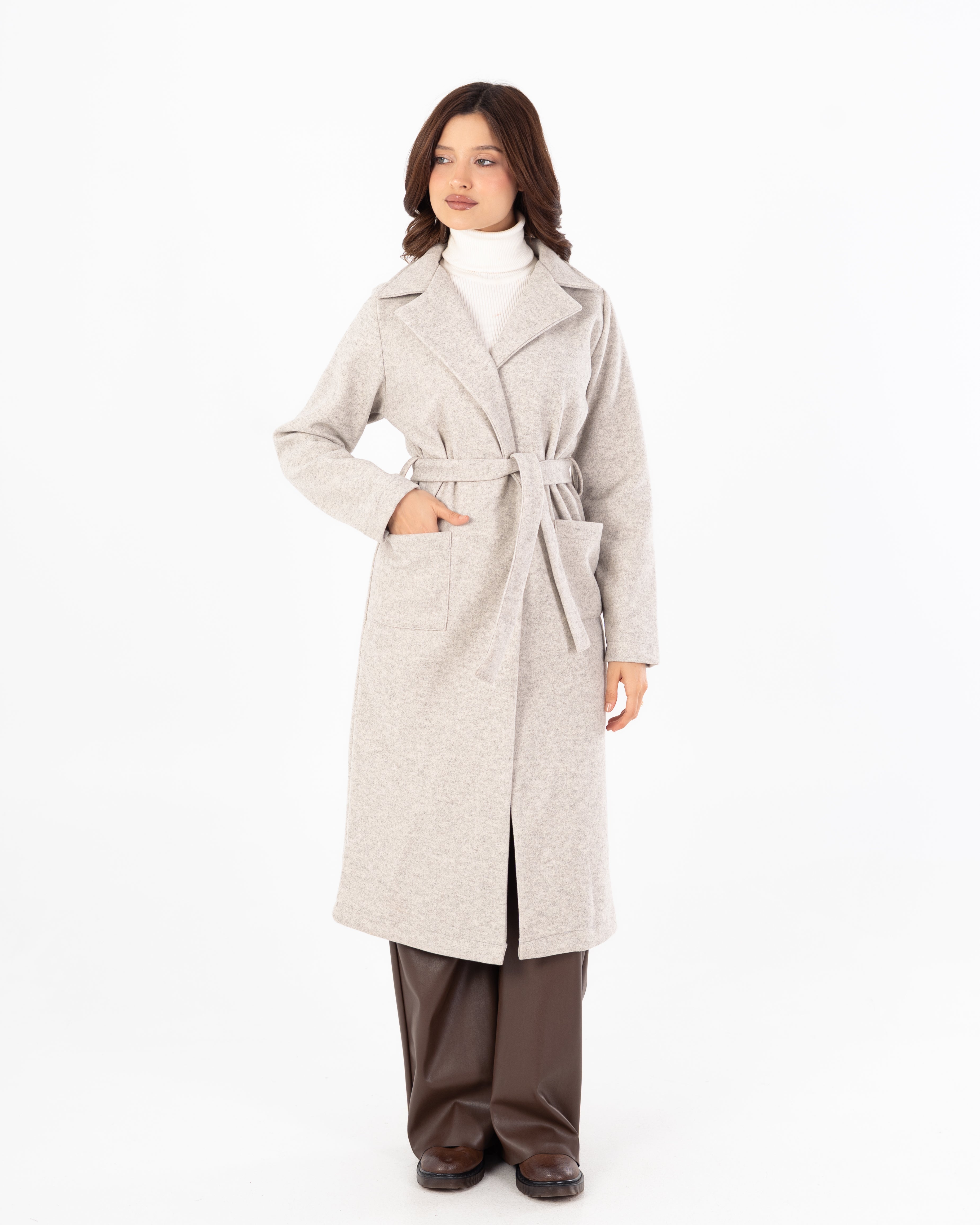 كارديجان مع حزام – سادة (جيبان مربعان)