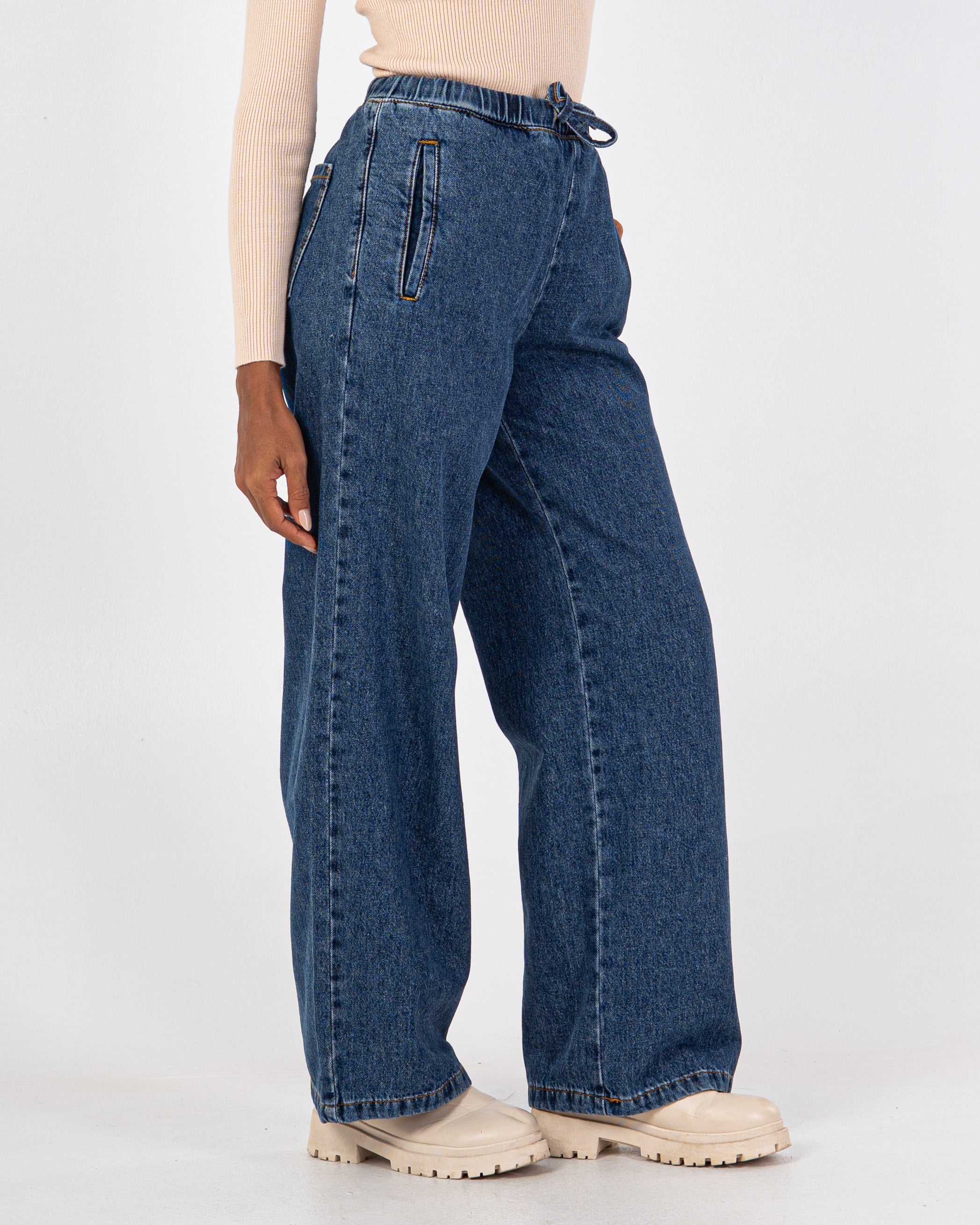 Denim Trouser - With Waist Drawstring