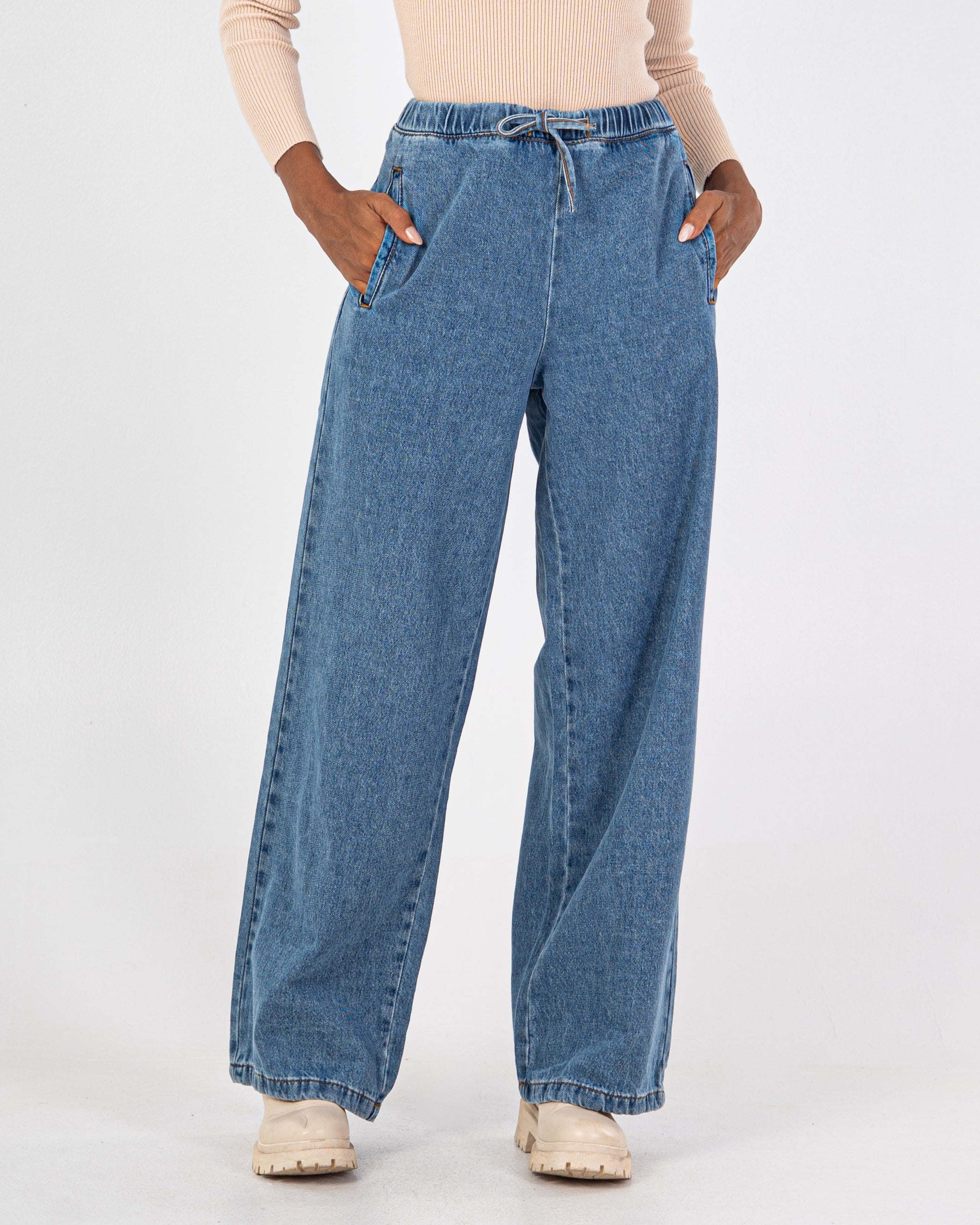 Denim Trouser - With Waist Drawstring