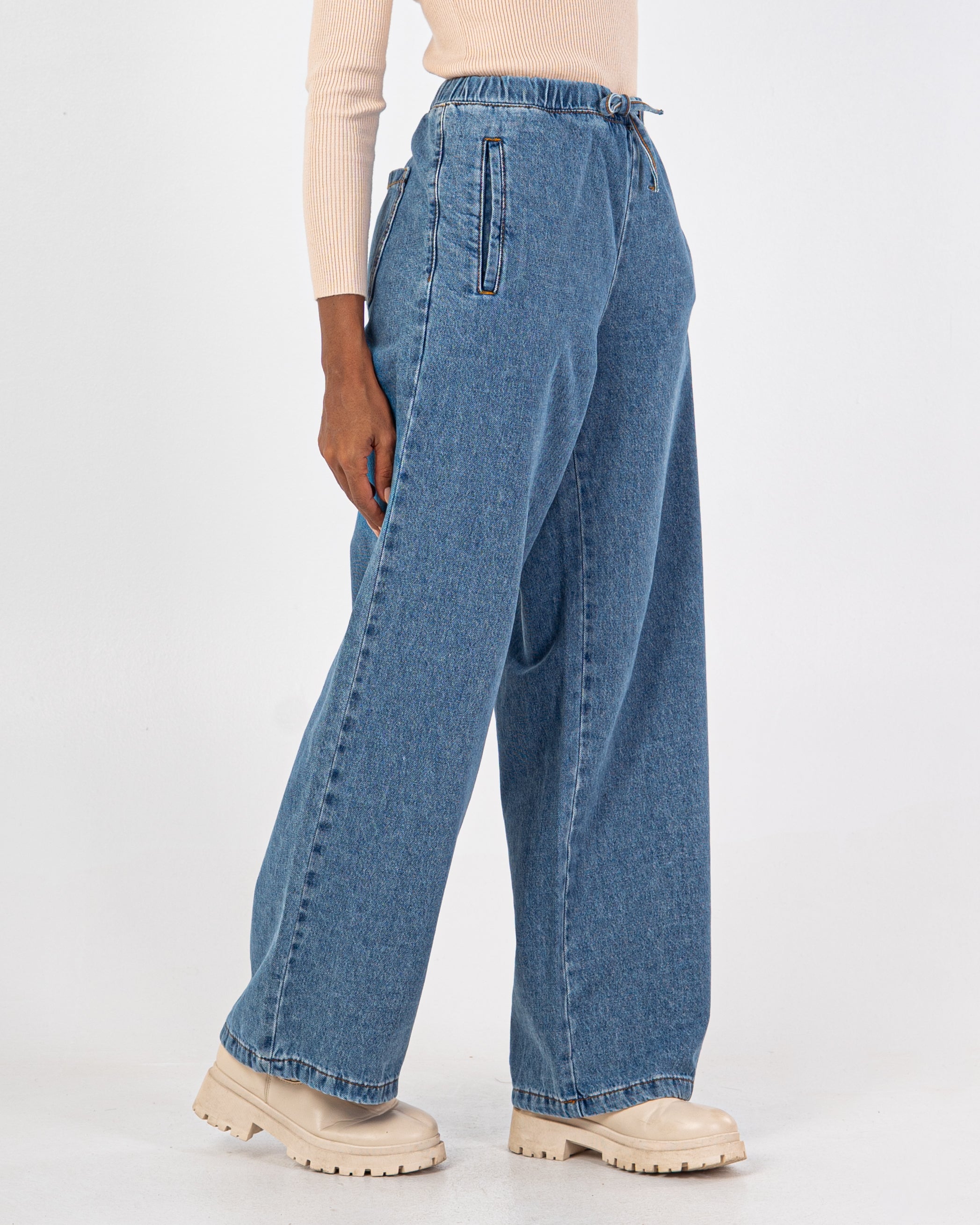 Denim Trouser - With Waist Drawstring