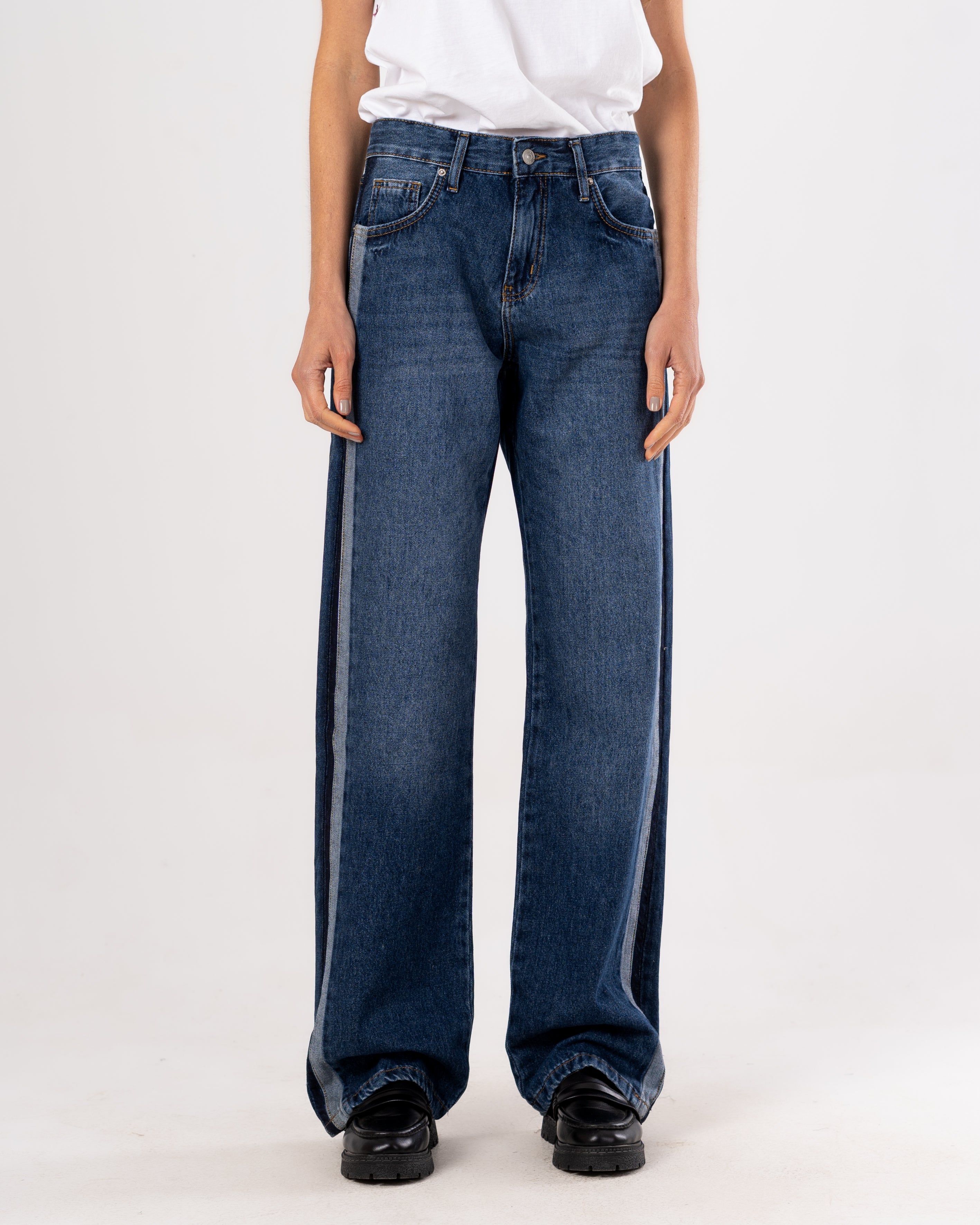 Denim Trouser - With Side Stripe