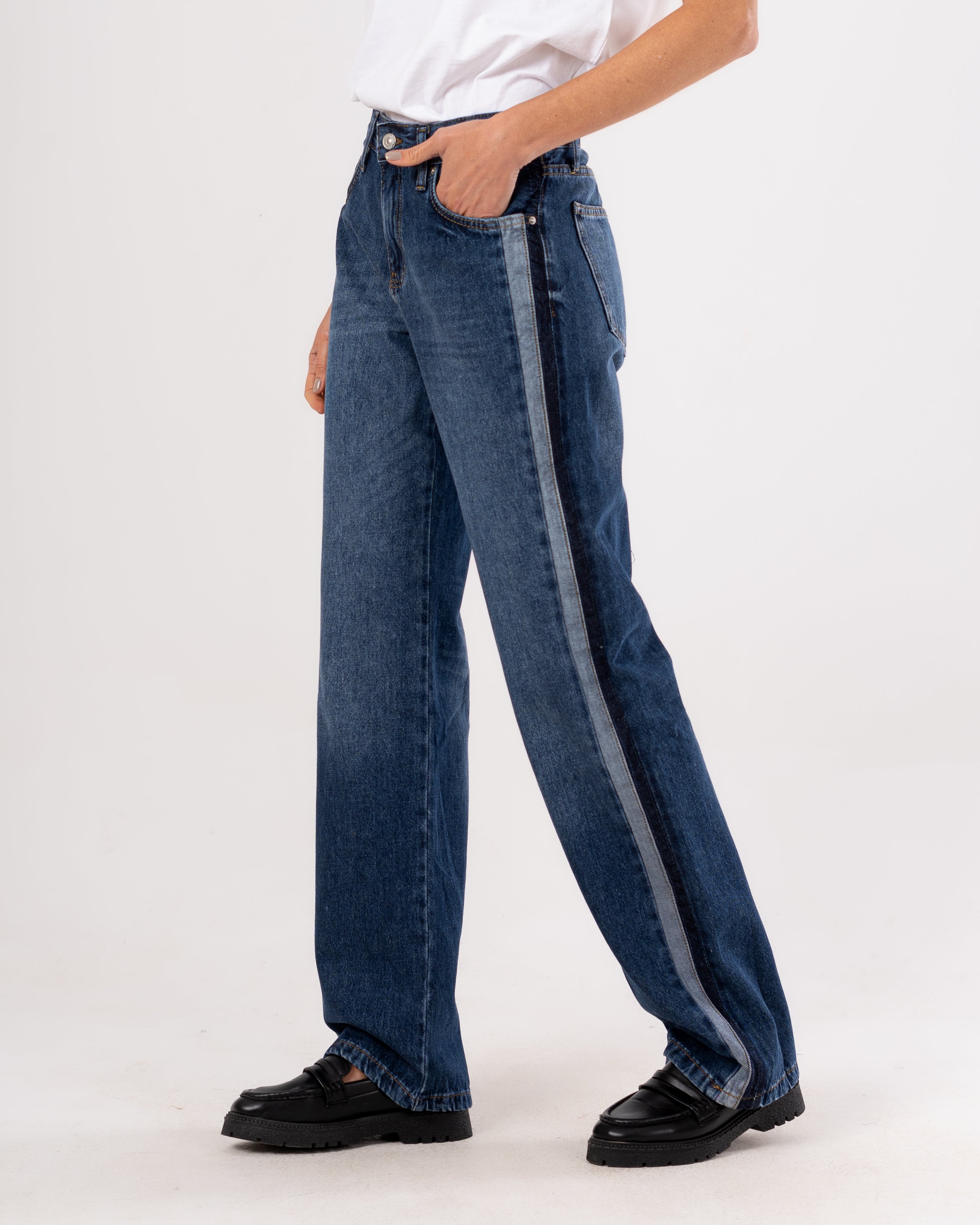 Denim Trouser - With Side Stripe