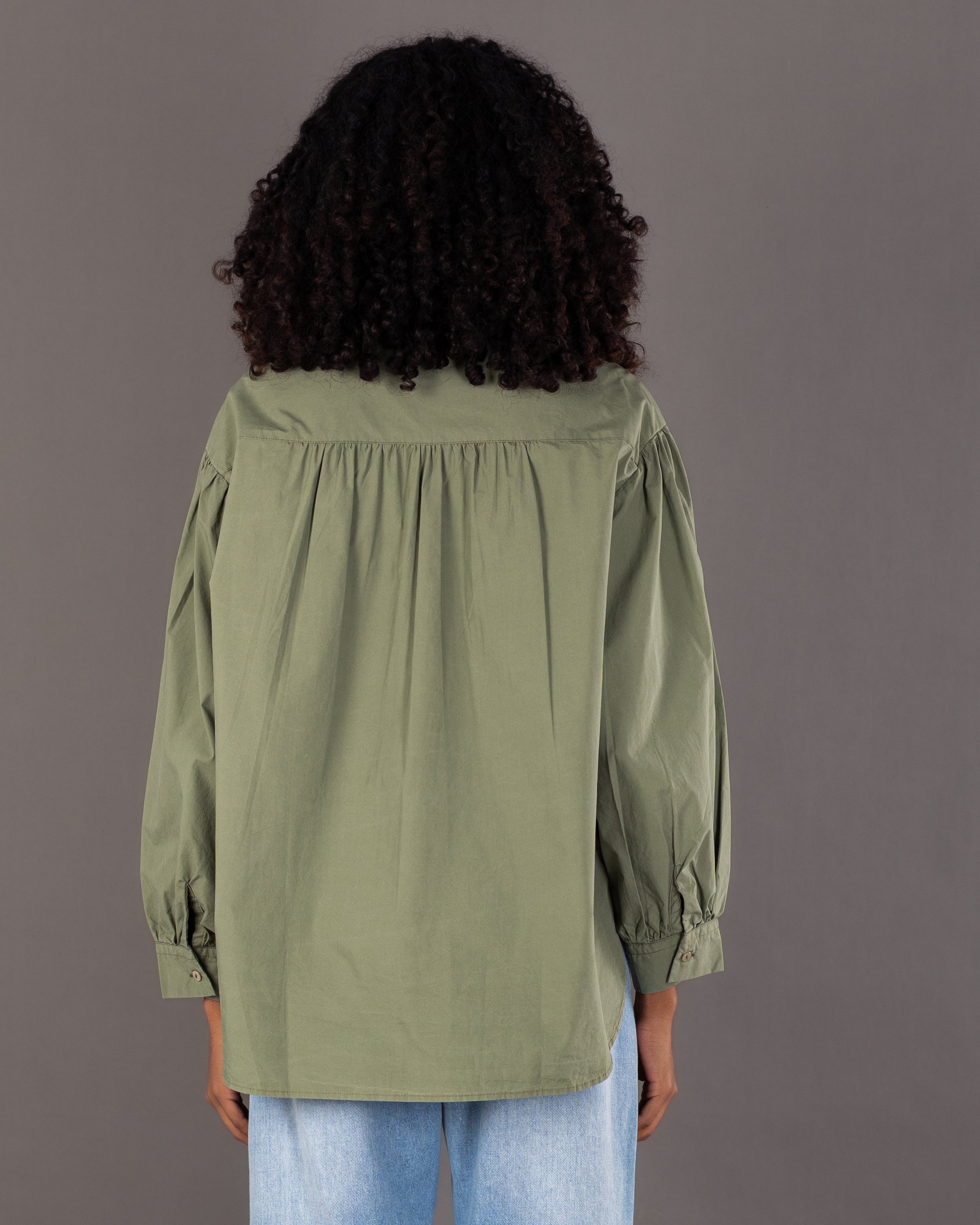 Plain Shirt With Crinkled - Sleeves And Cuffs