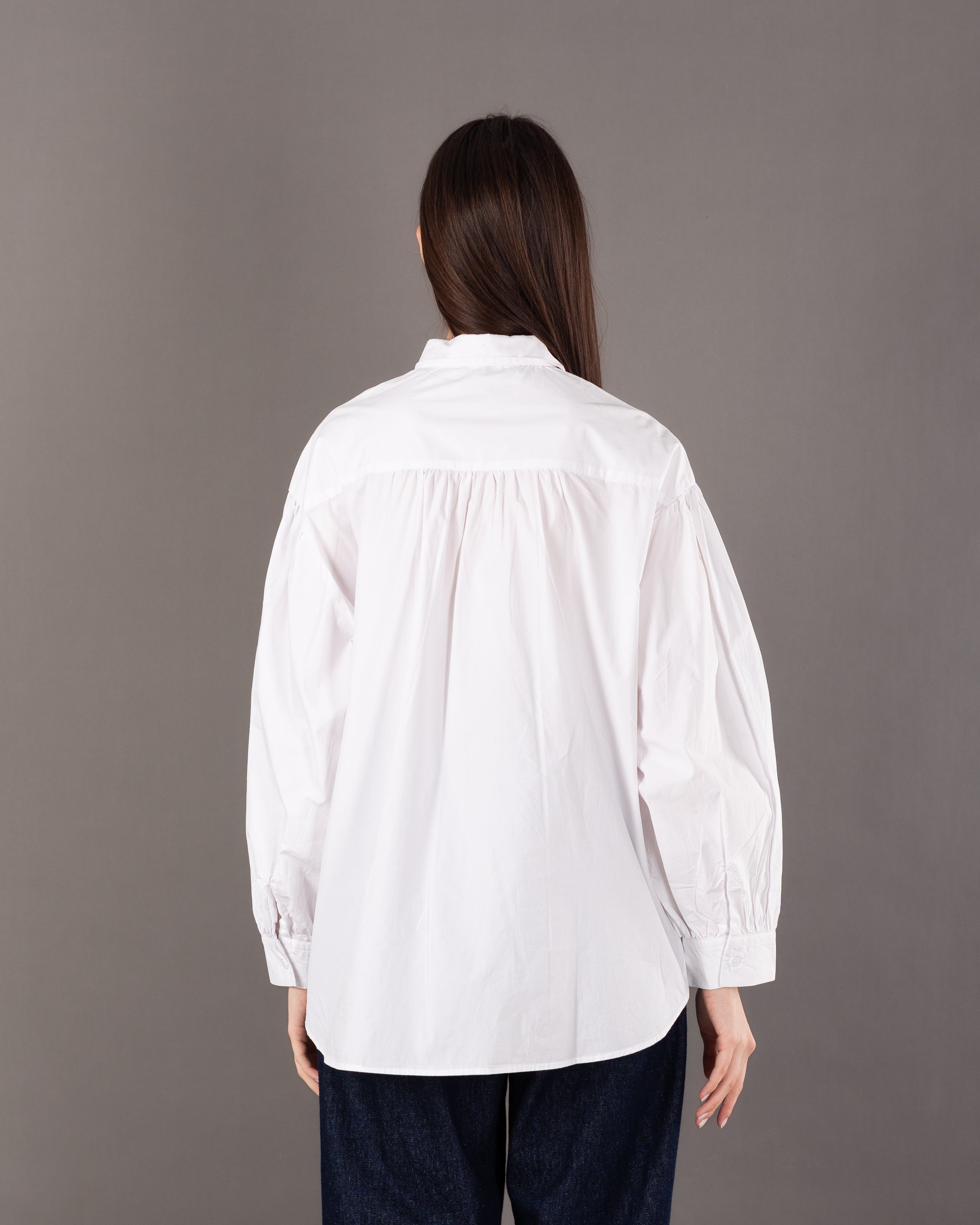 Plain Shirt With Crinkled - Sleeves And Cuffs