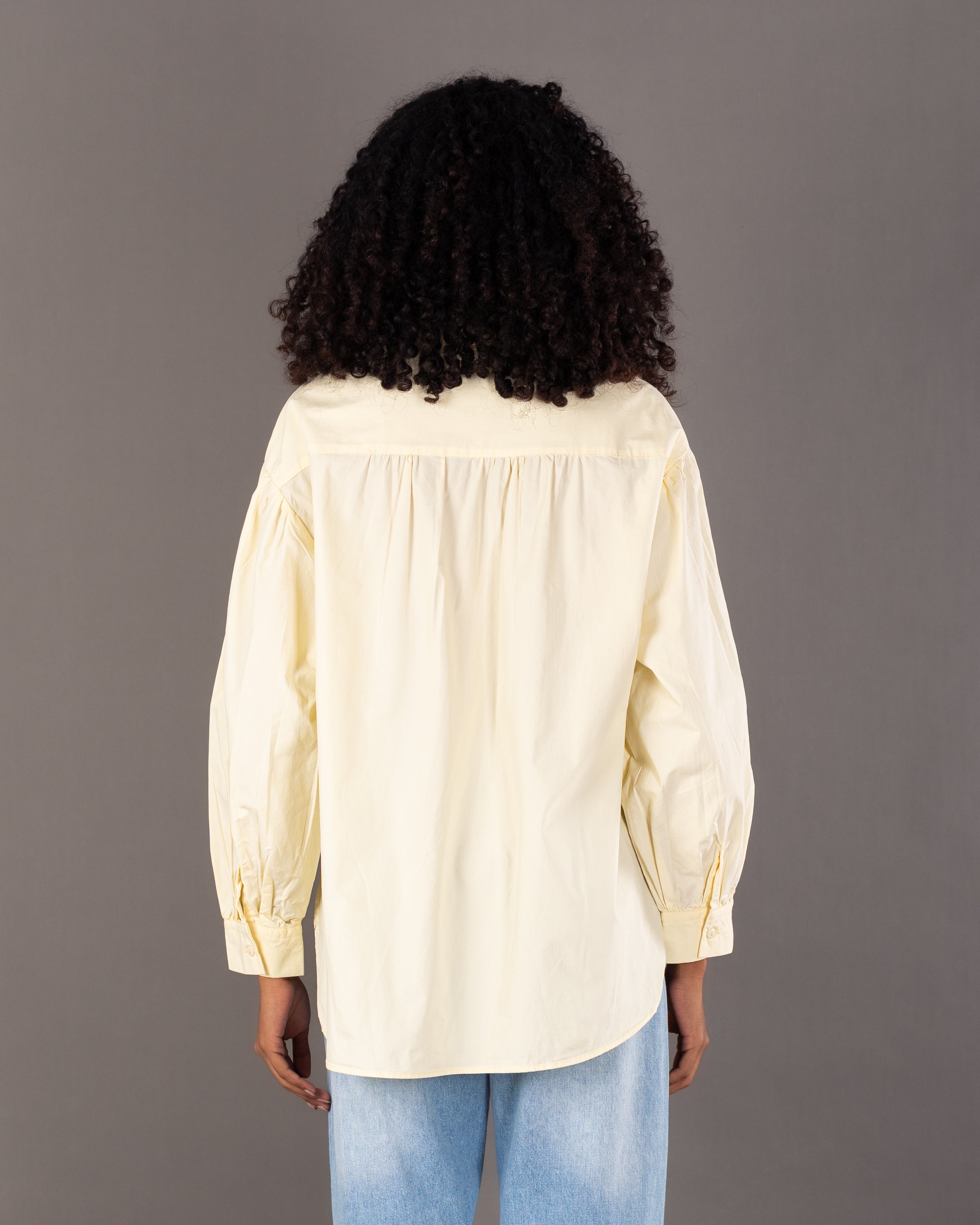 Plain Shirt With Crinkled - Sleeves And Cuffs