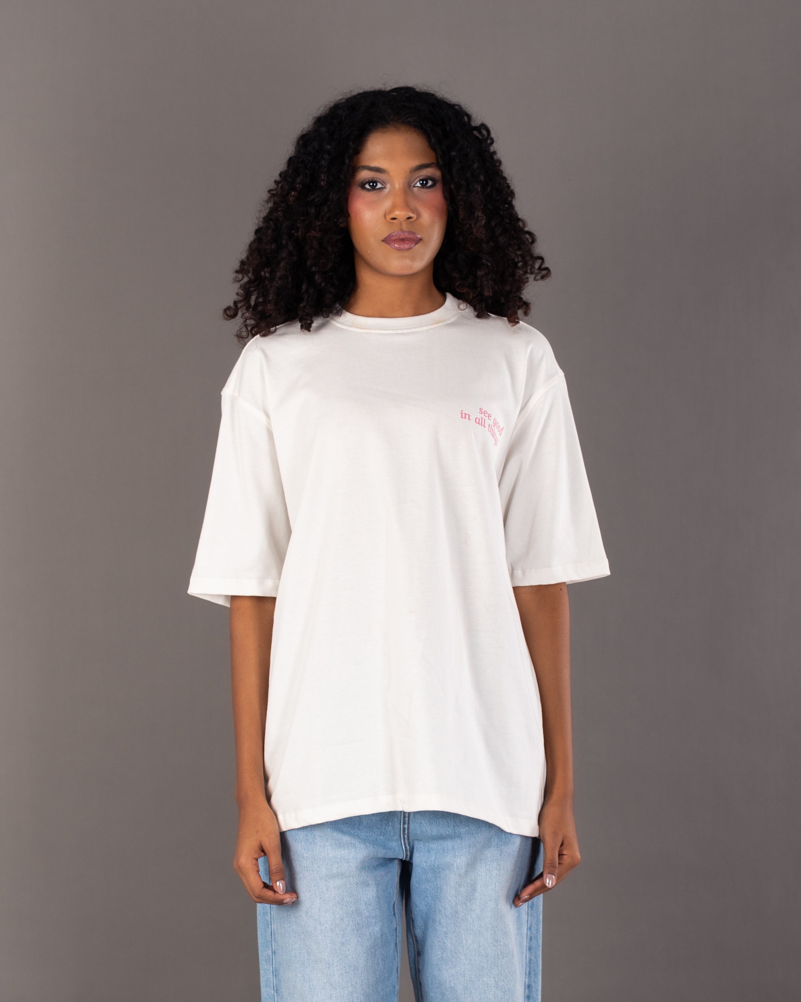 Plain Back Text T-Shirt