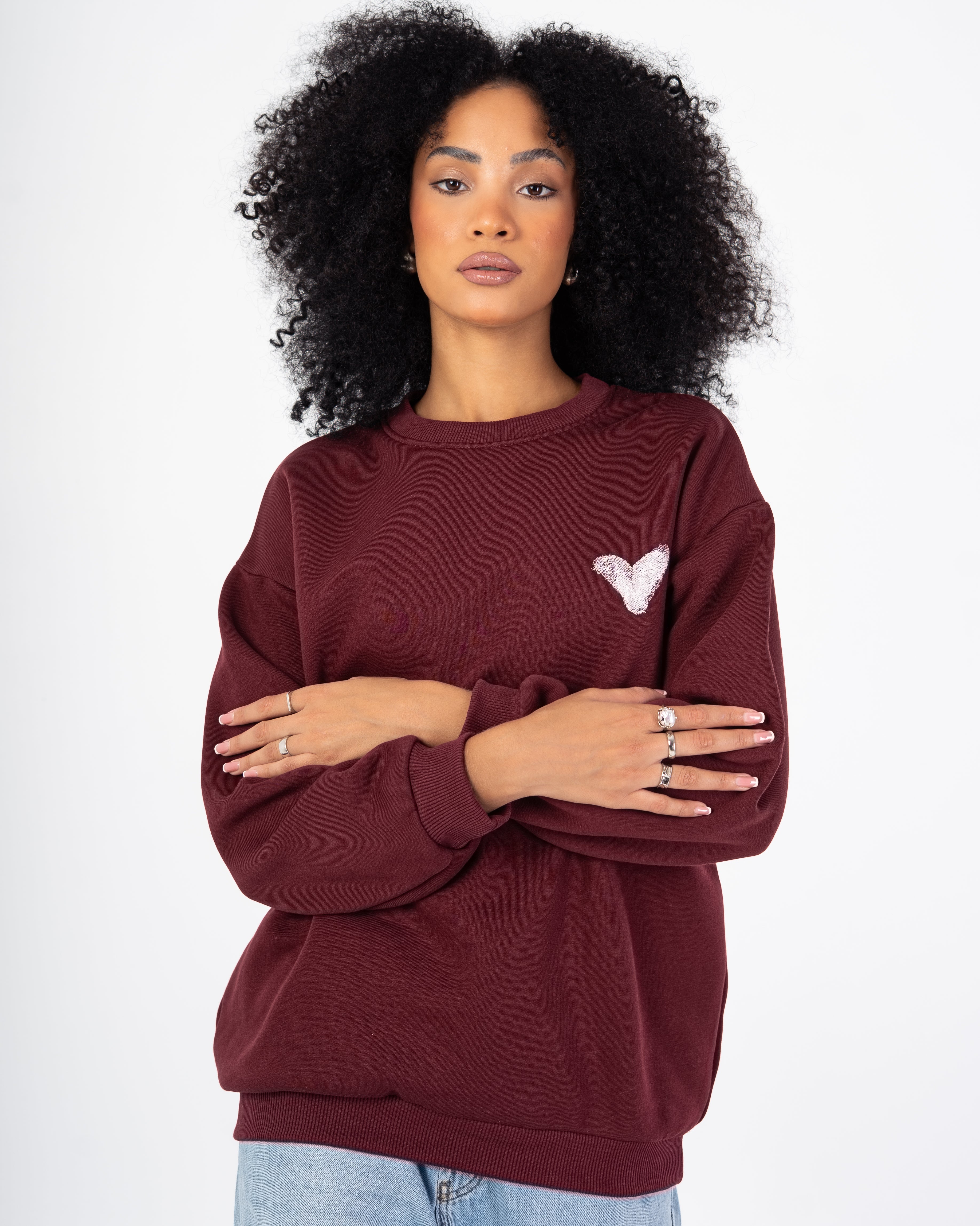 Sweatshirt β Small Front Heart (Back Print)