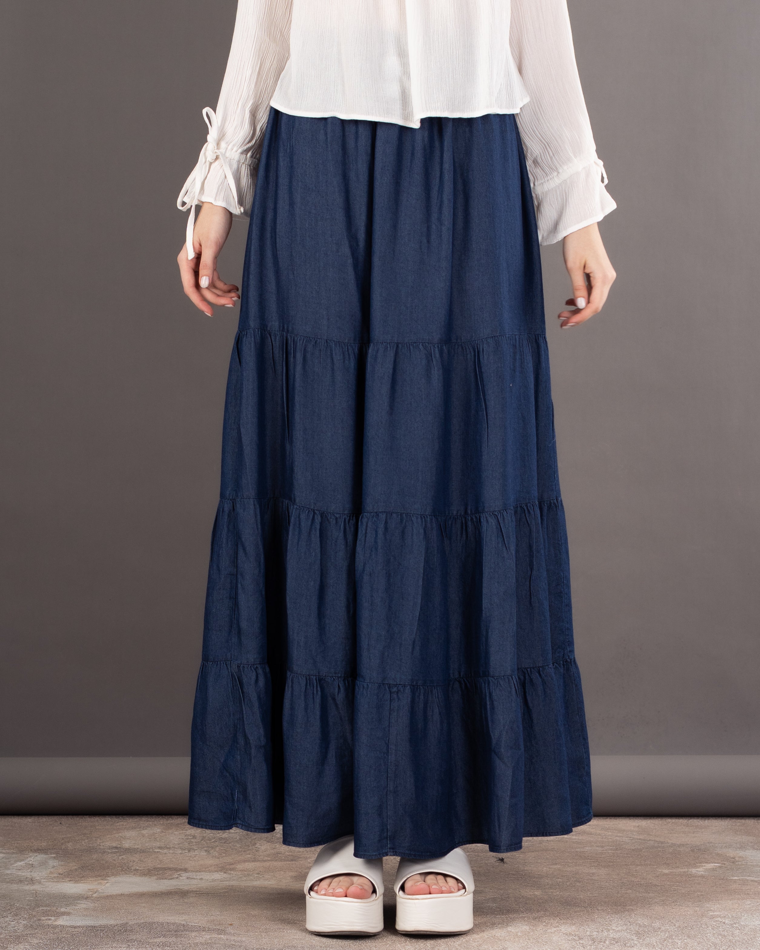 Plain Wavy - Denim Skirt