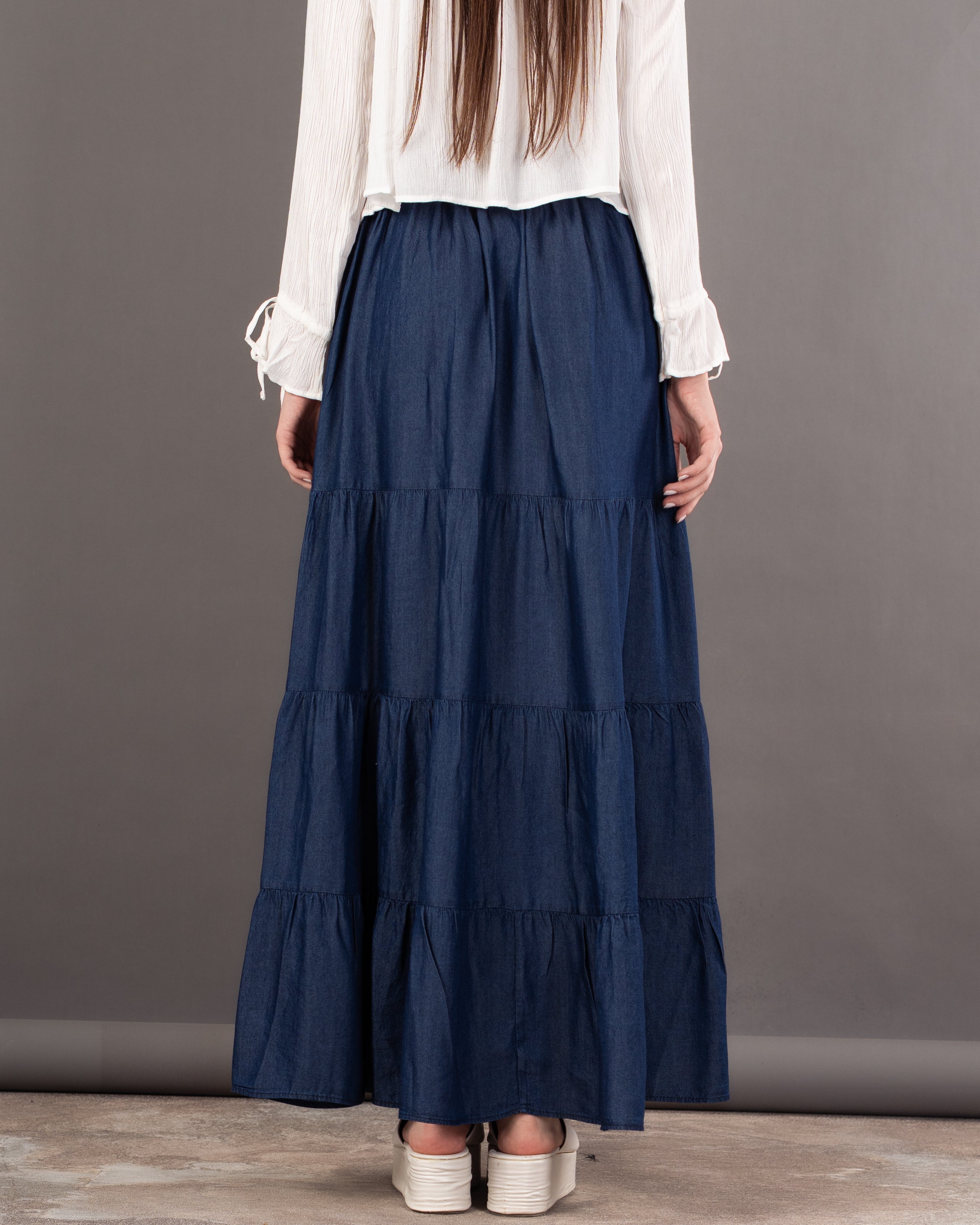 Plain Wavy - Denim Skirt