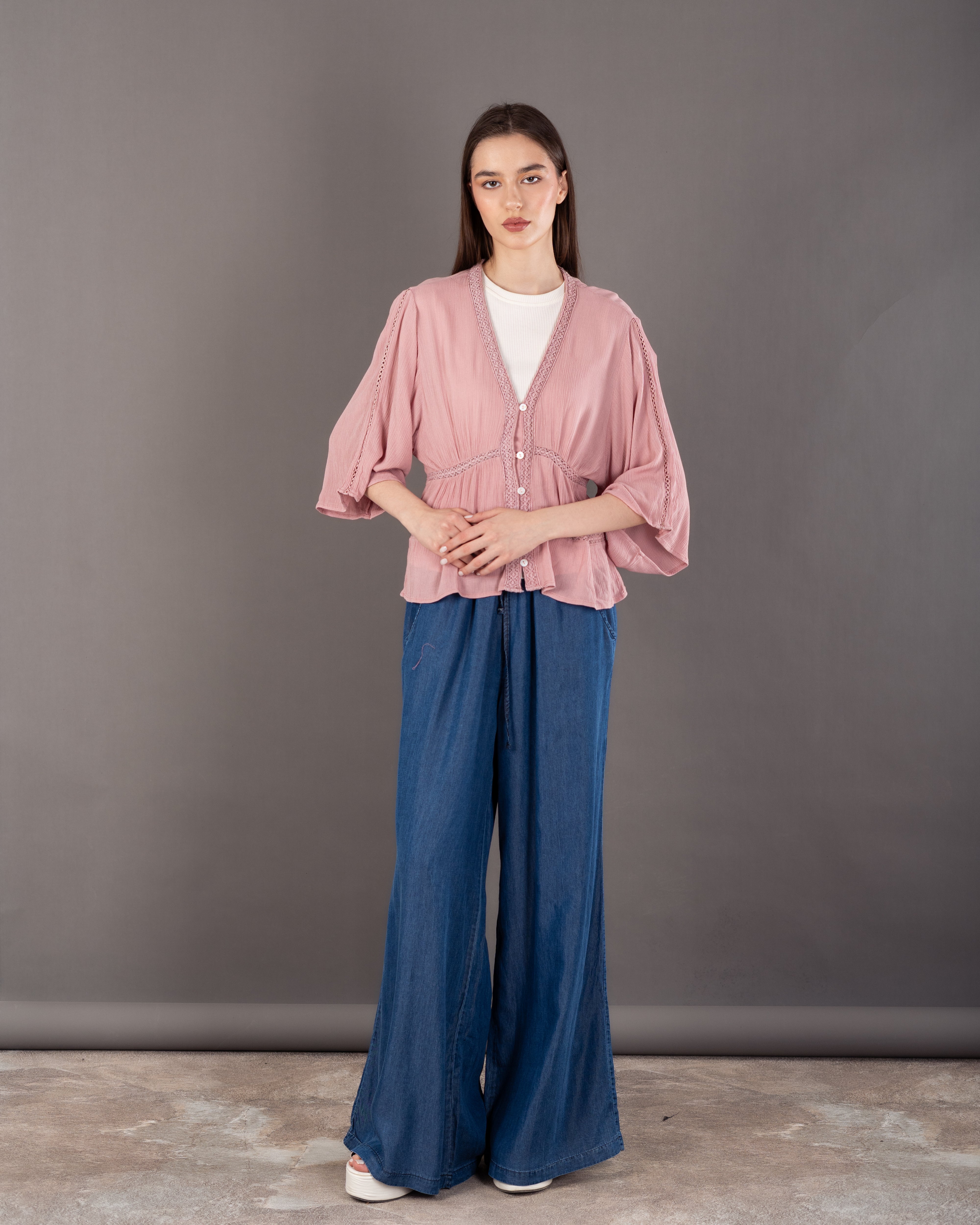 Plain Button - Front Blouse