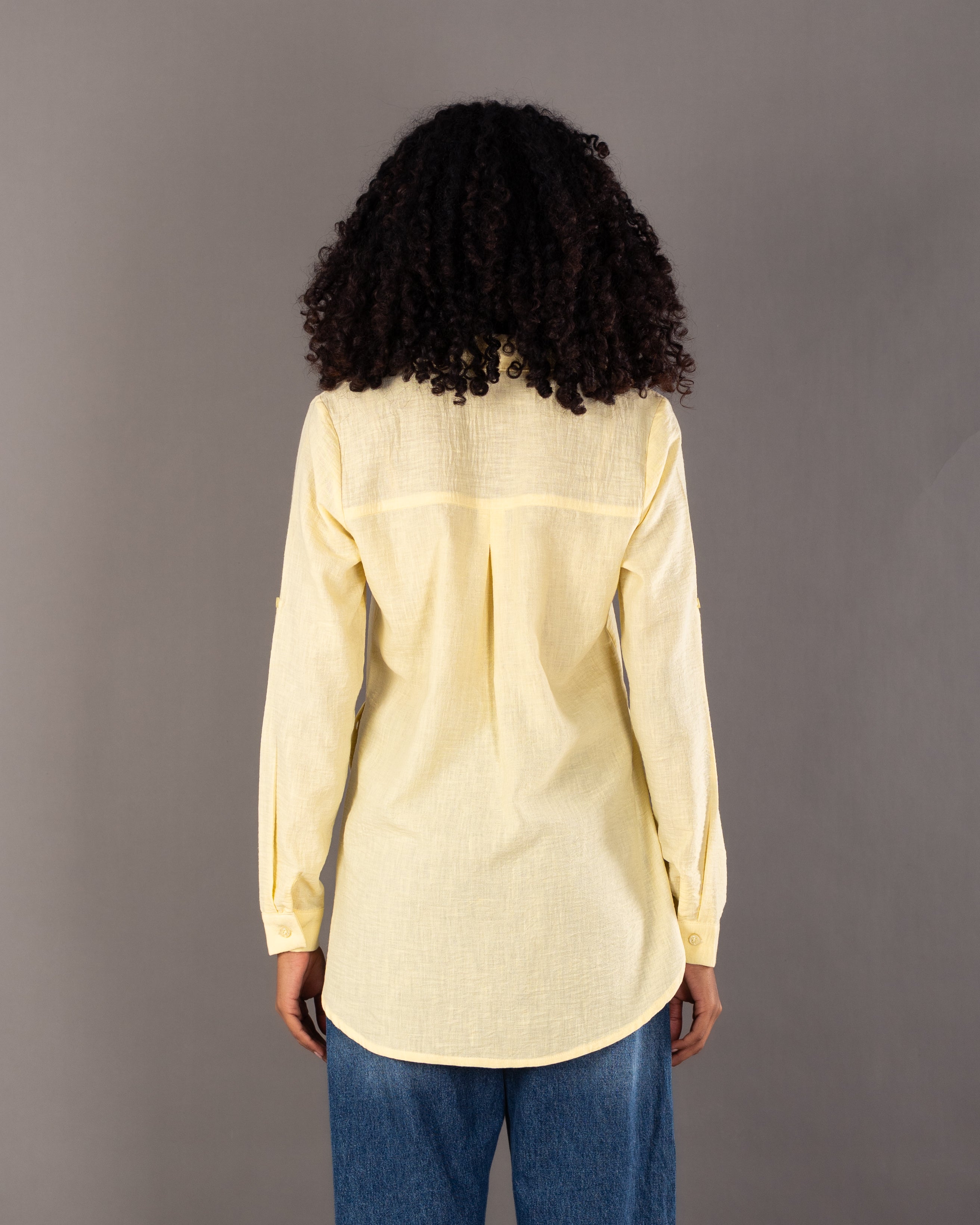 Plain Linen Shirt - With Side Buttons