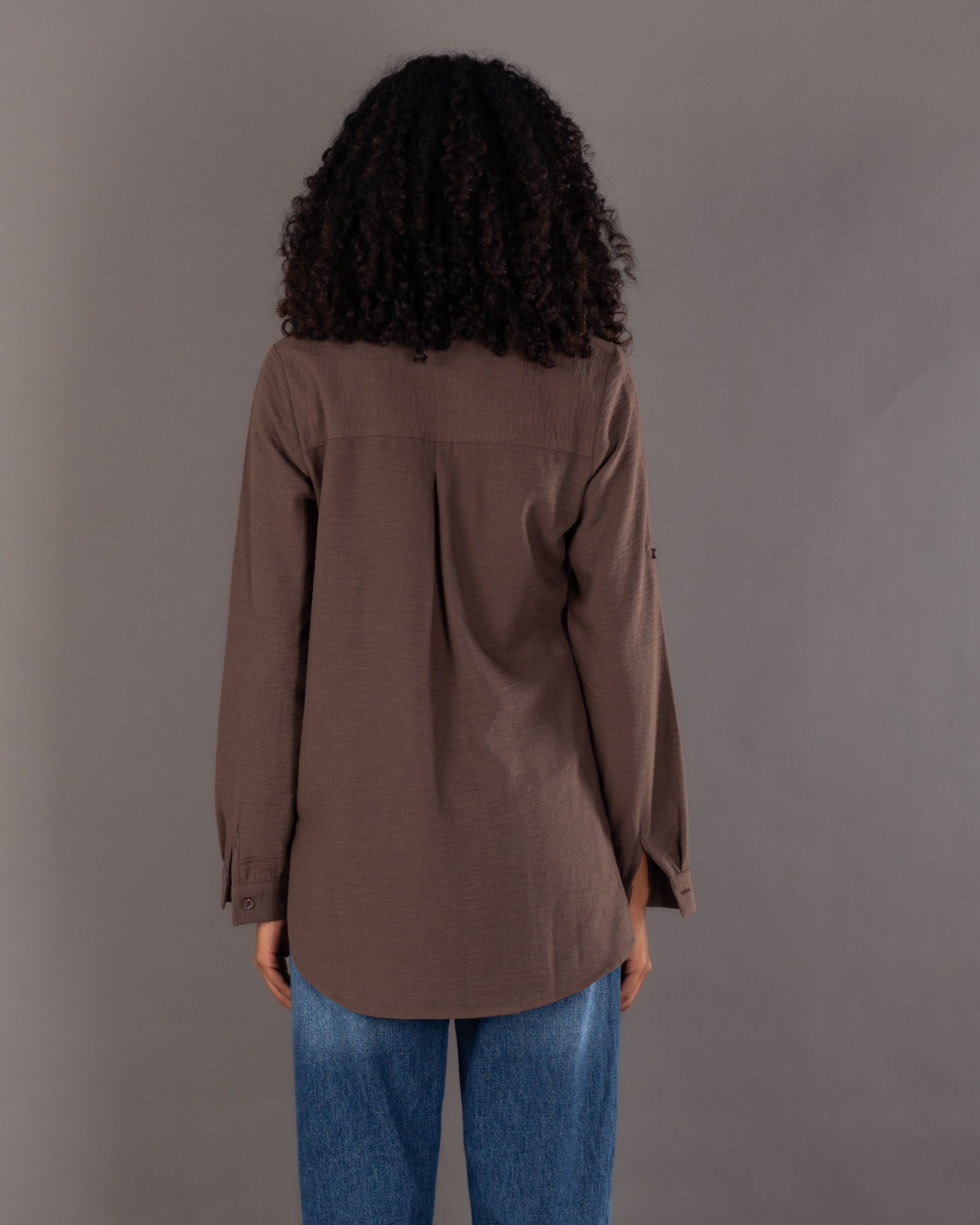 Plain Linen Shirt - With Side Buttons