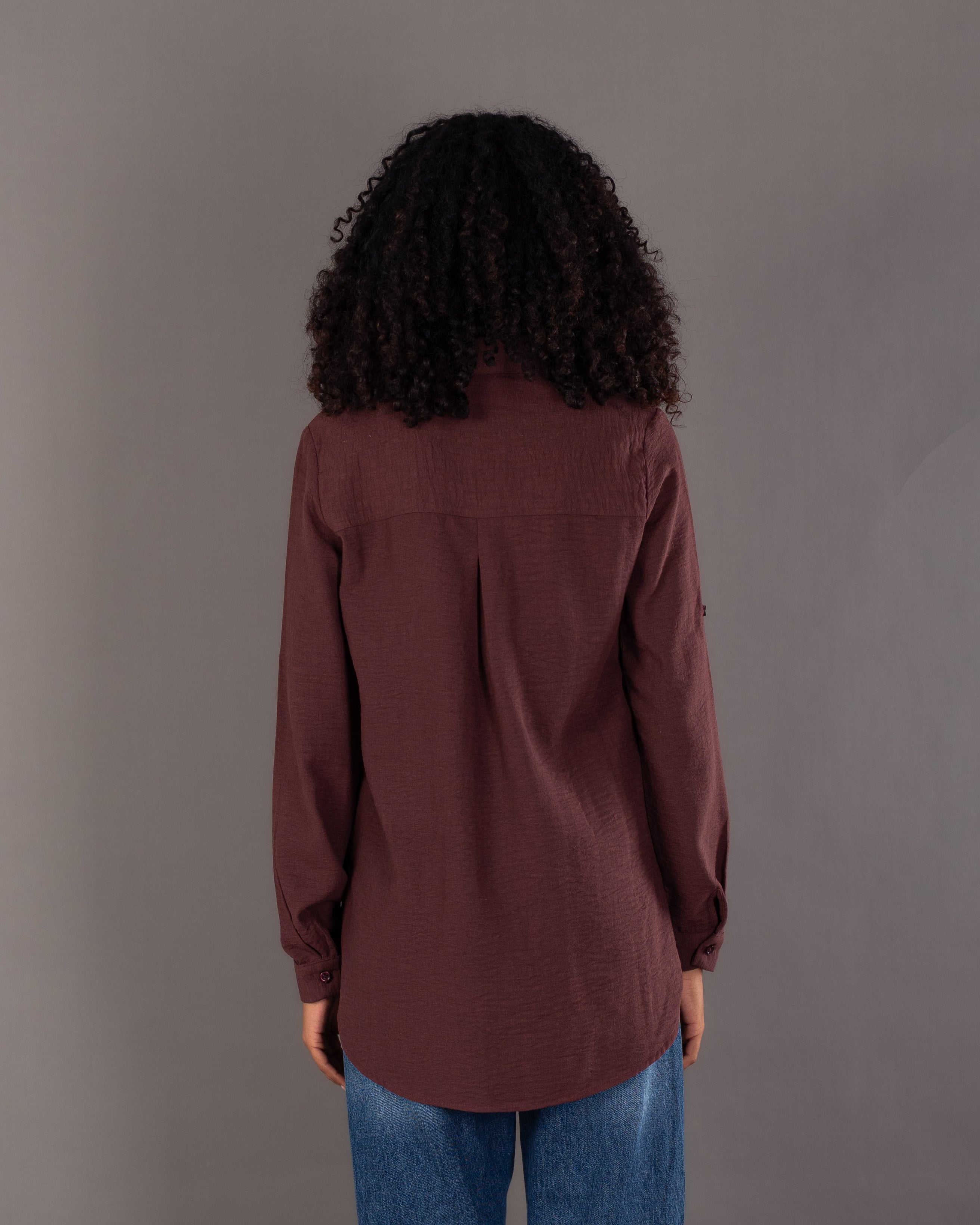 Plain Linen Shirt - With Side Buttons