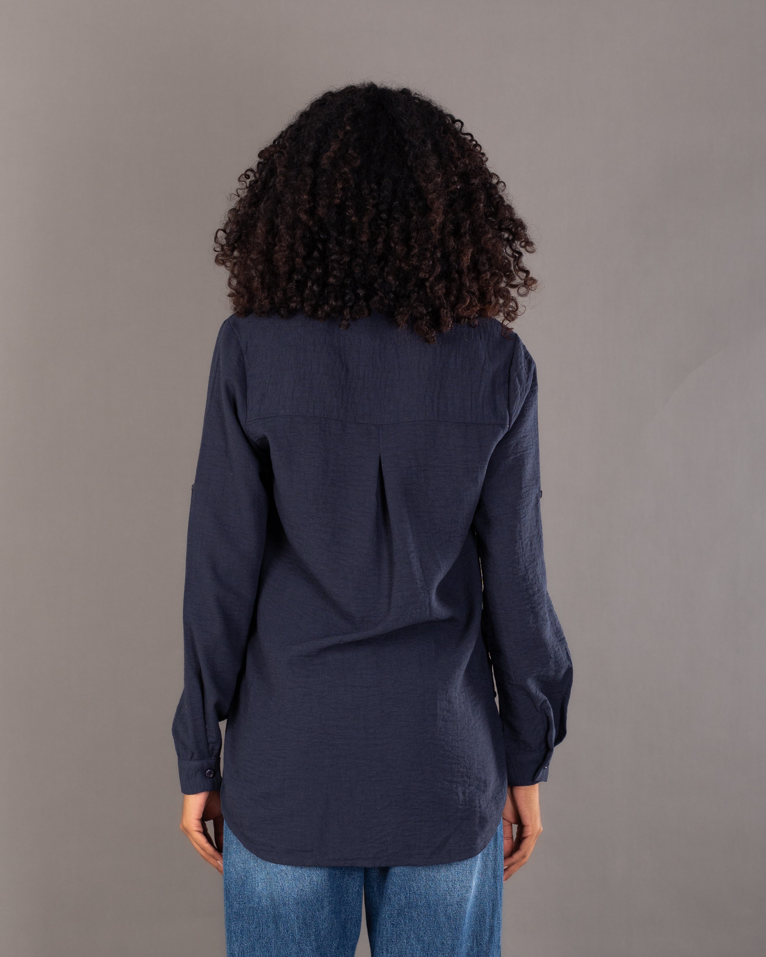 Plain Linen Shirt - With Side Buttons