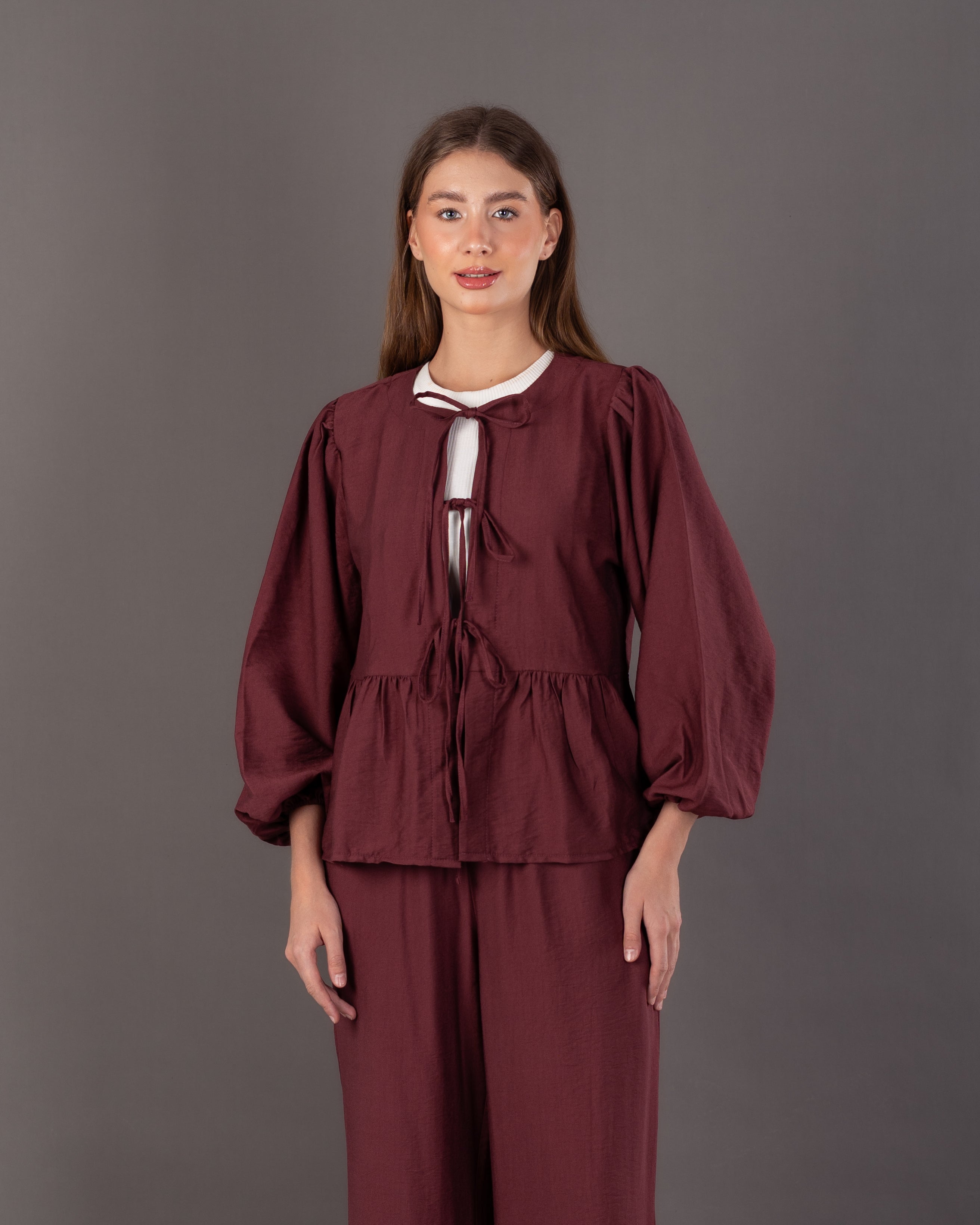 Wide Blouse - With Front Tie