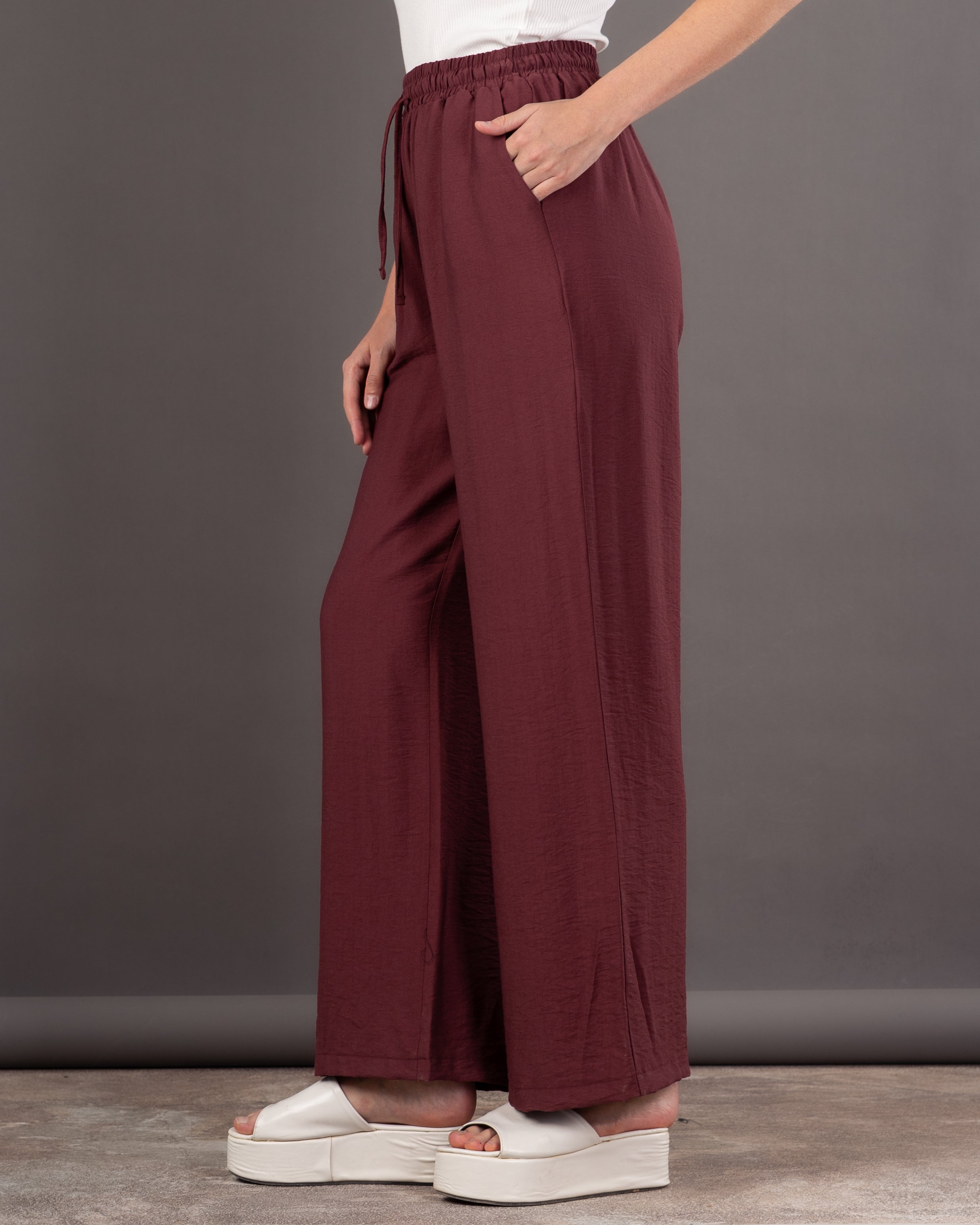 Plain Colored - Trouser With Drawstring