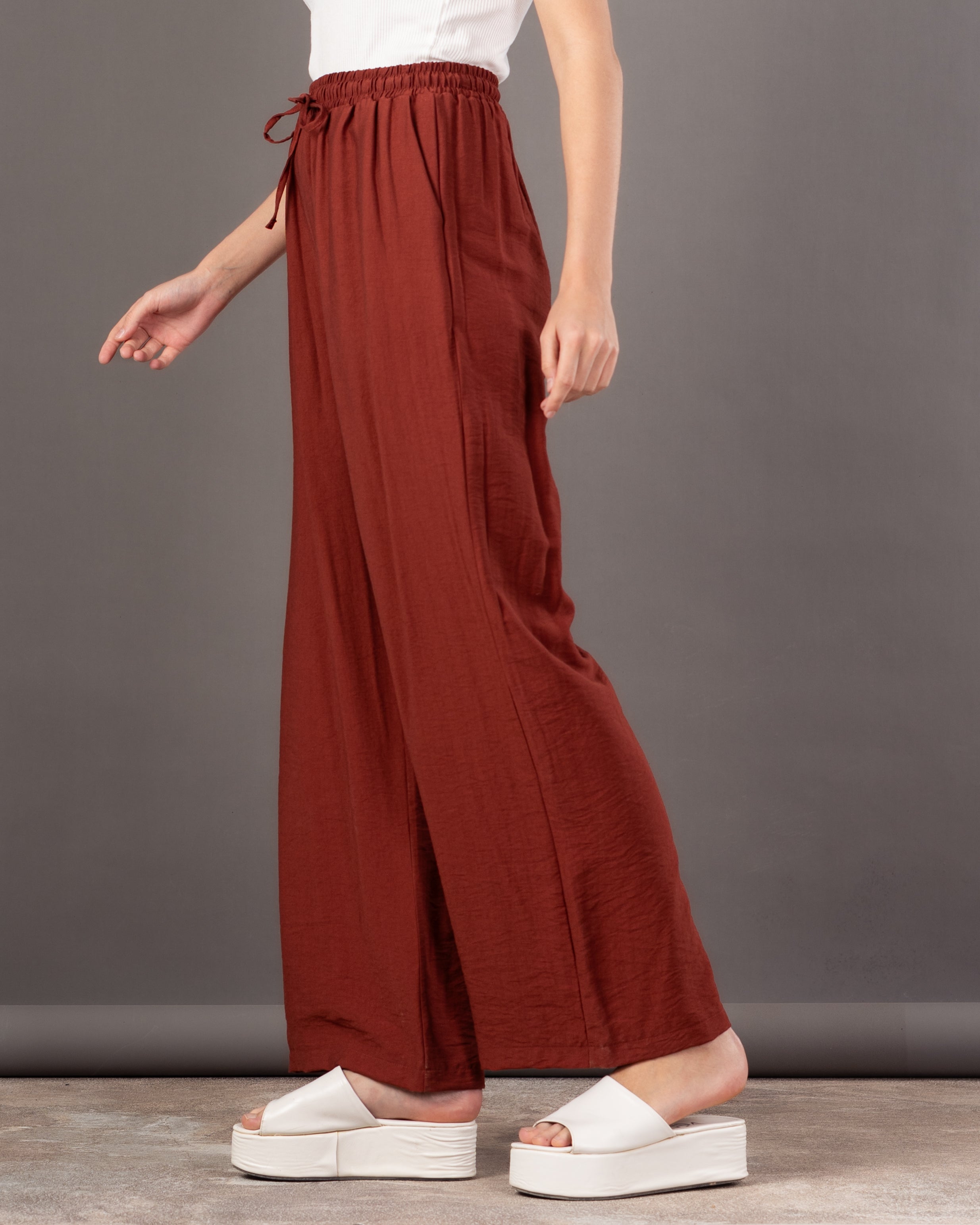 Plain Colored - Trouser With Drawstring