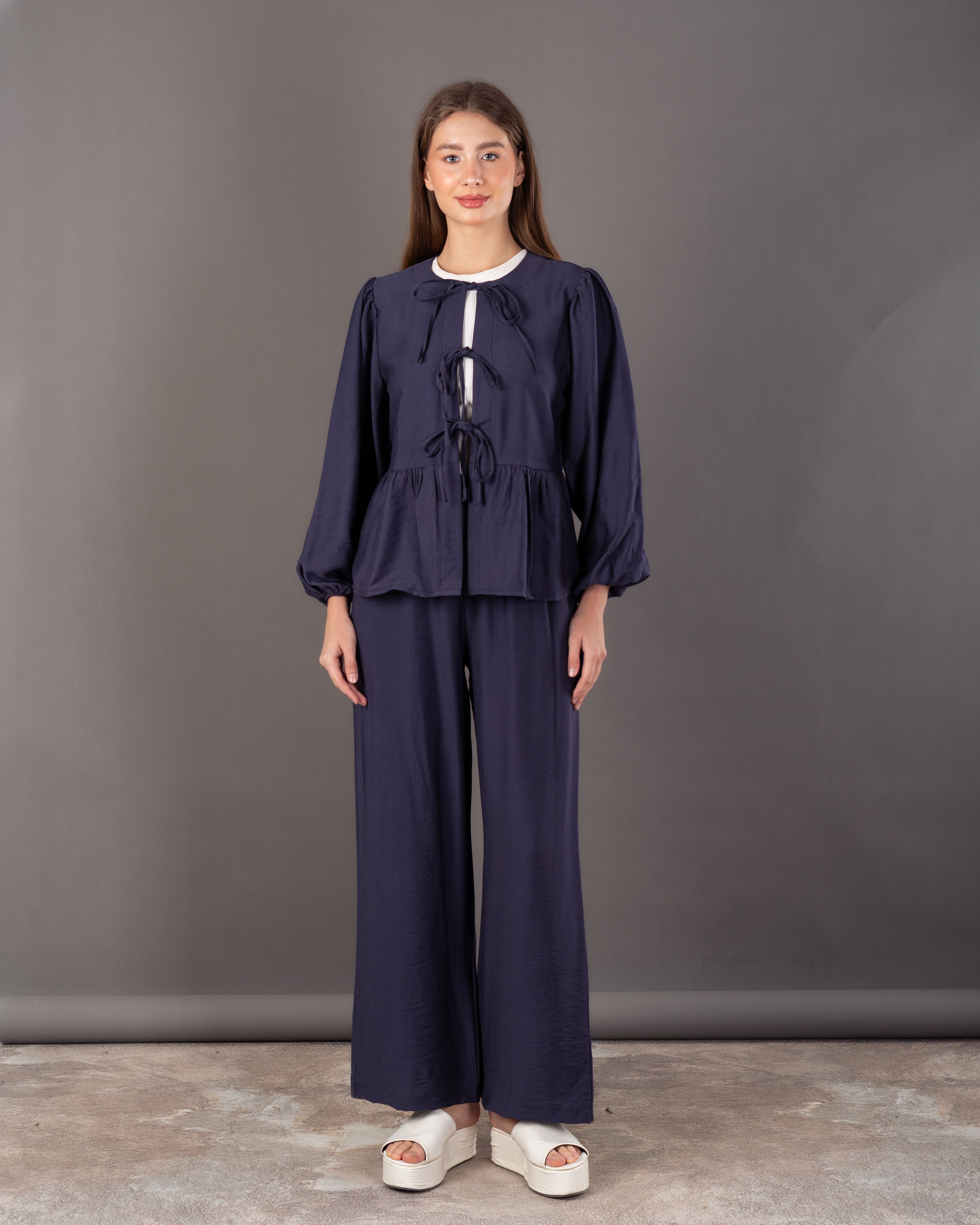 Wide Blouse - With Front Tie