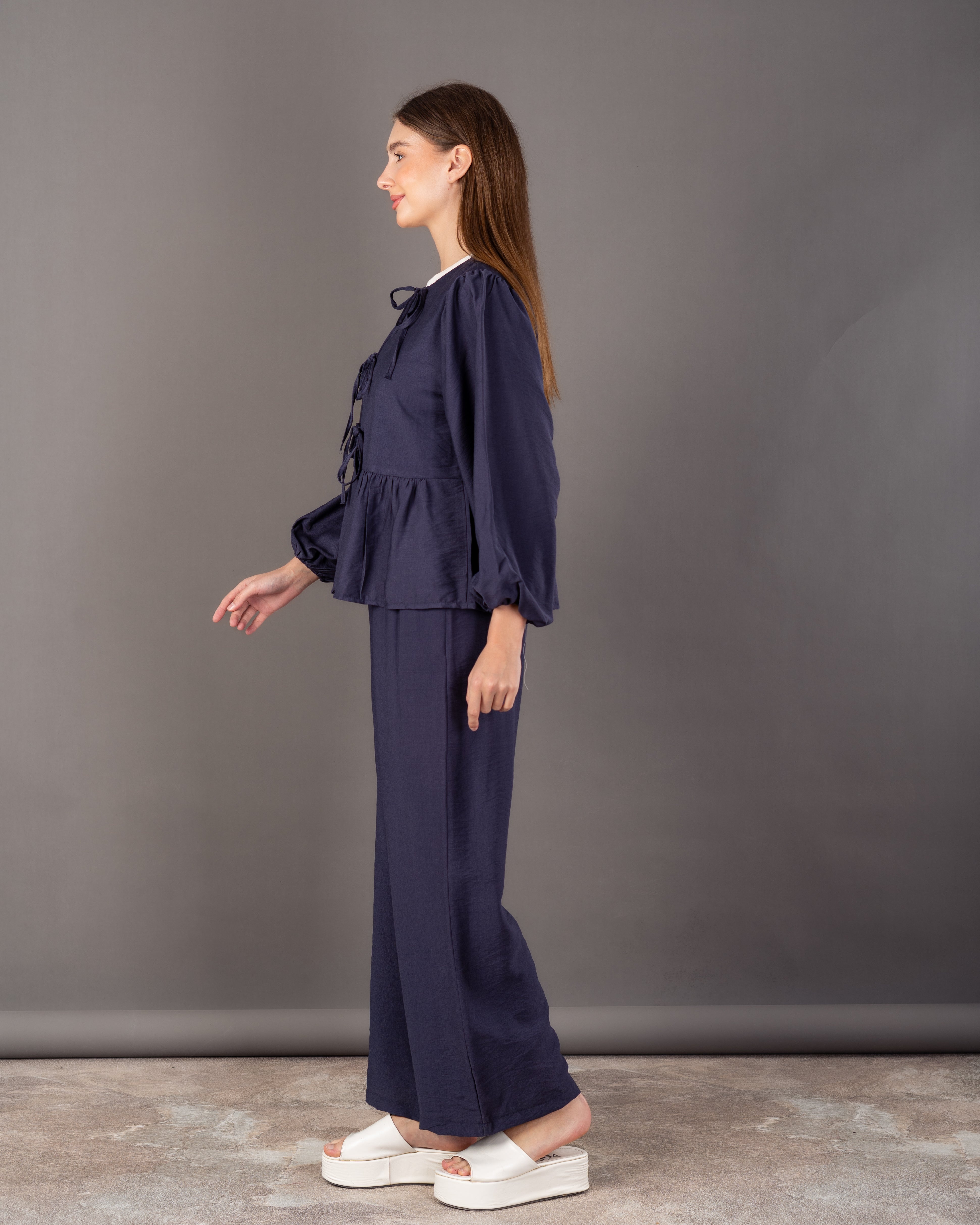 Wide Blouse - With Front Tie