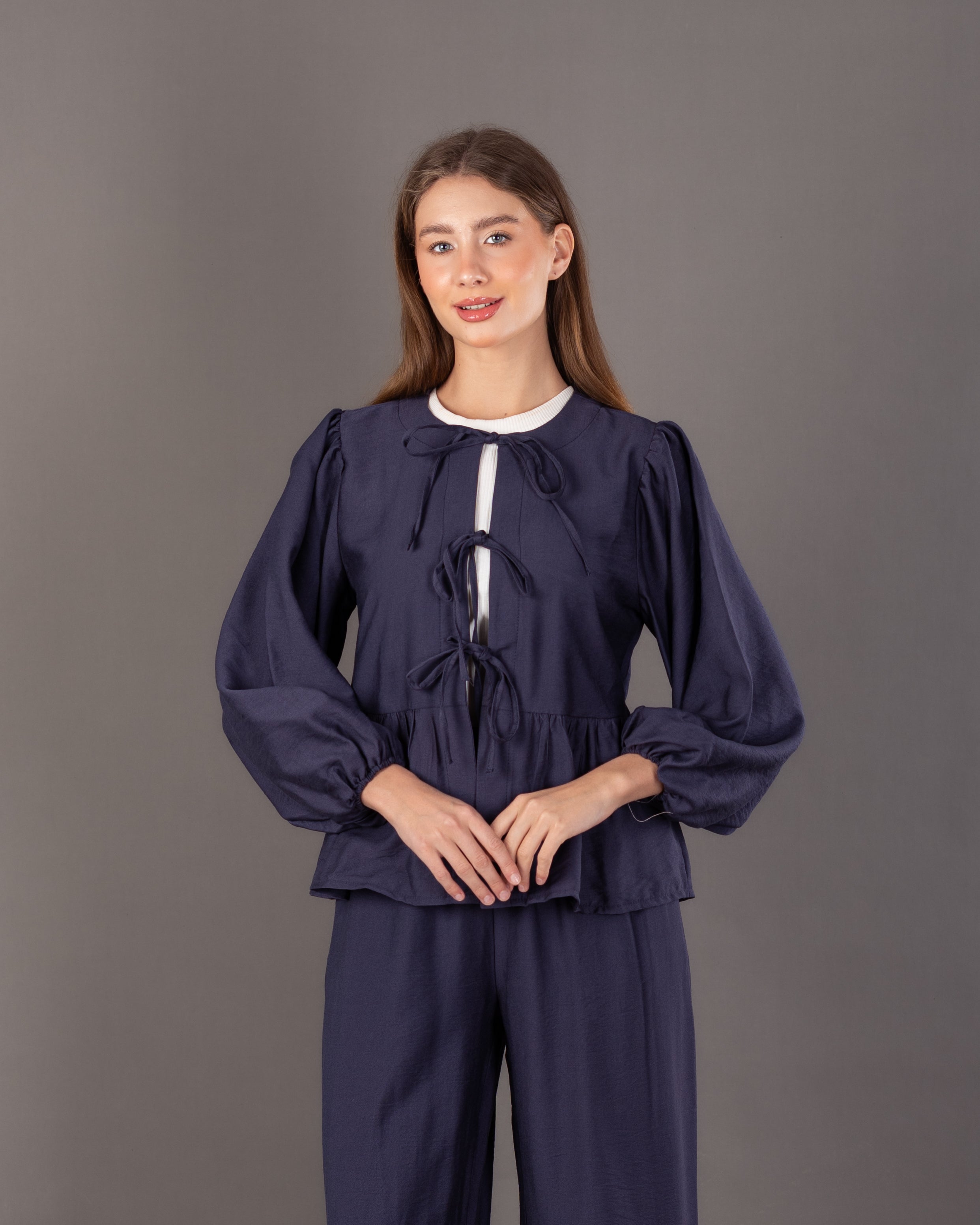 Wide Blouse - With Front Tie