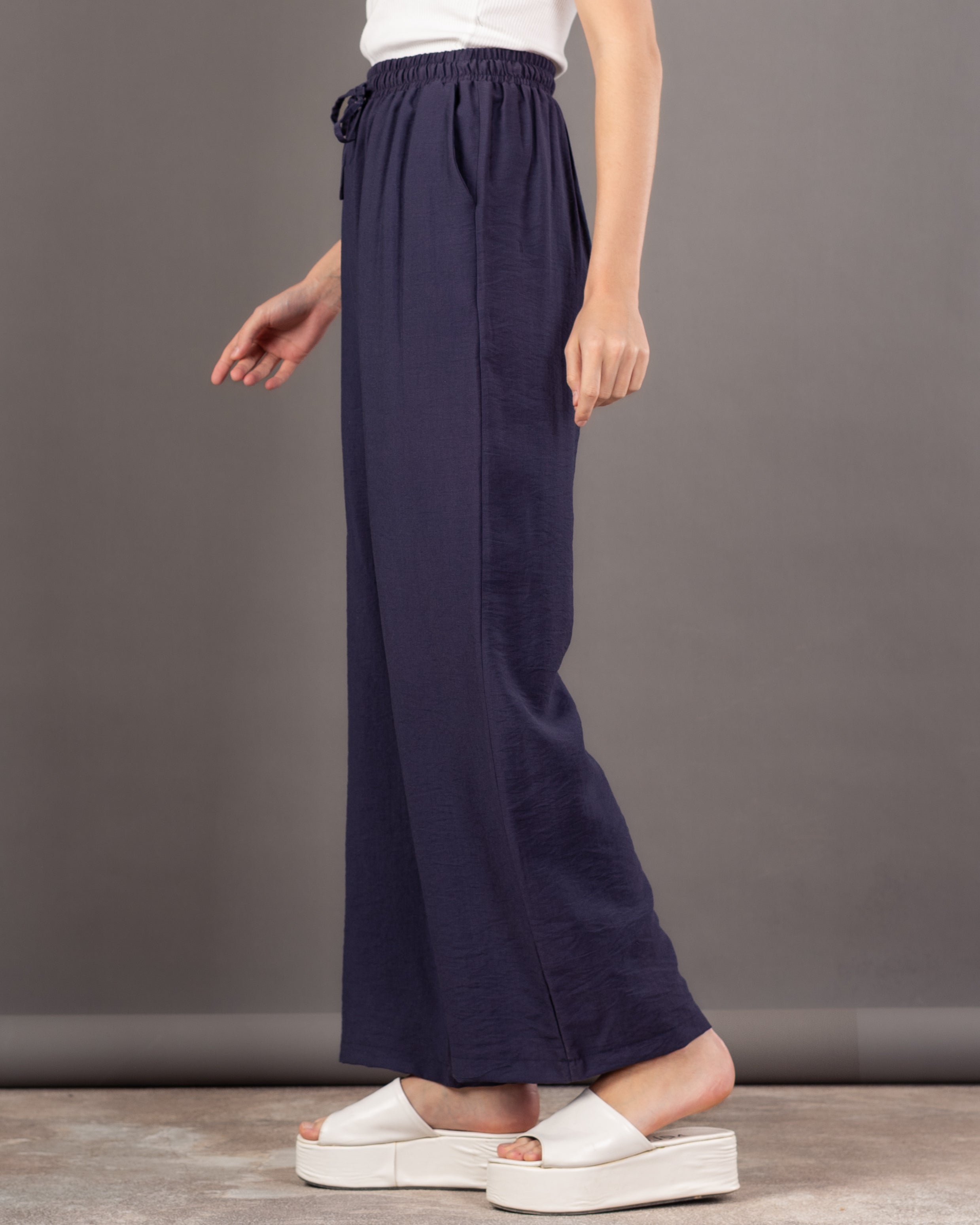 Plain Colored - Trouser With Drawstring