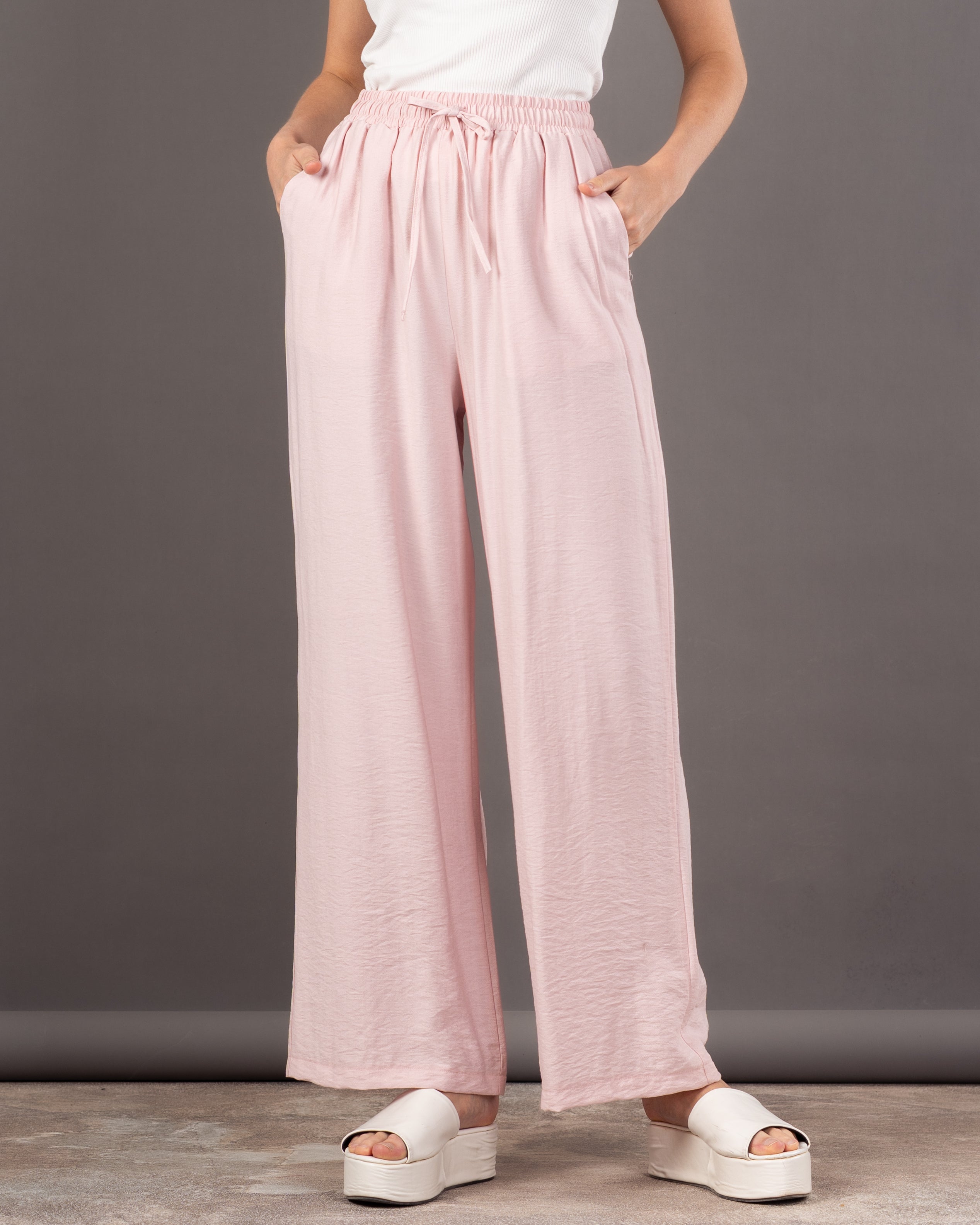 Plain Colored - Trouser With Drawstring