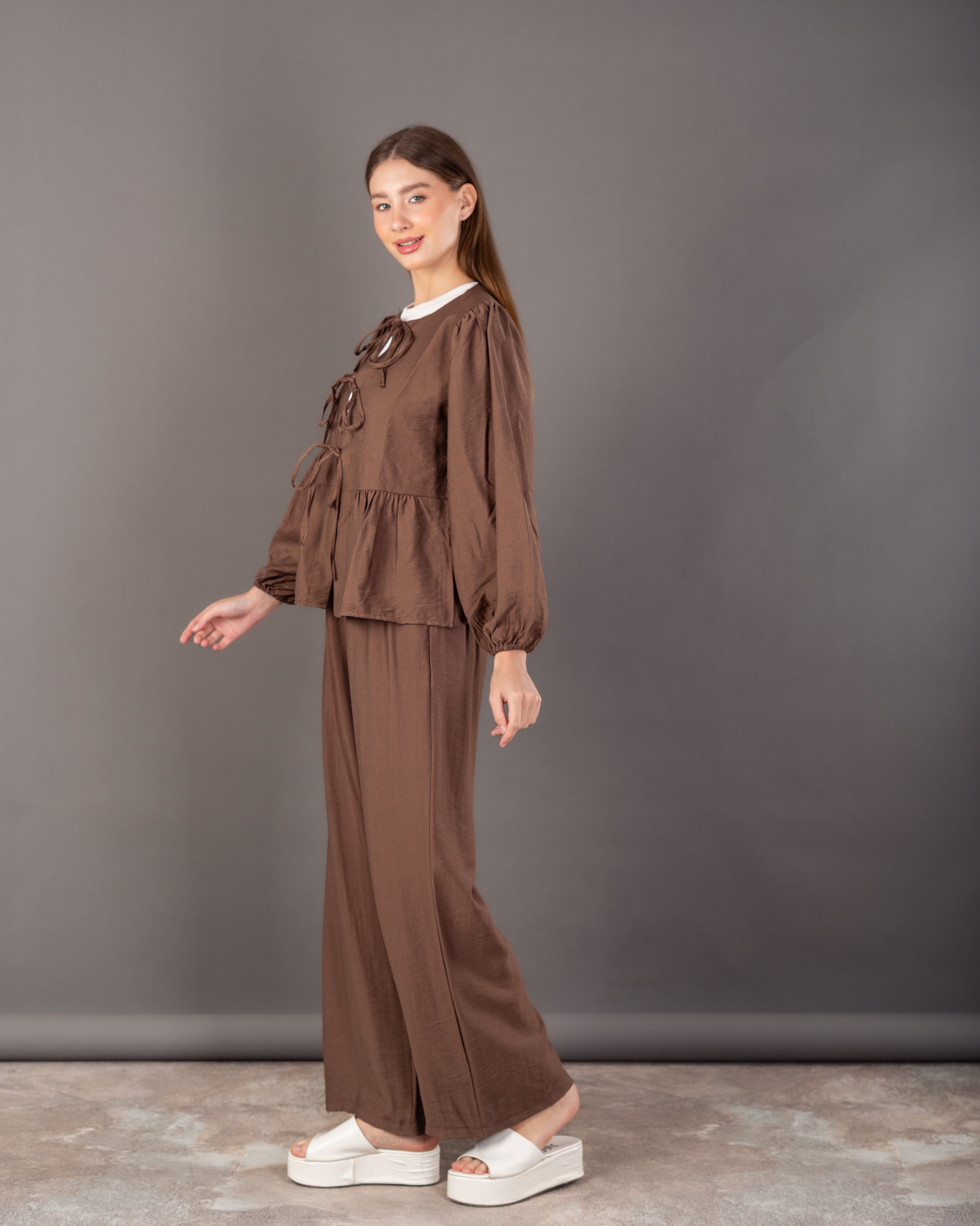 Wide Blouse - With Front Tie