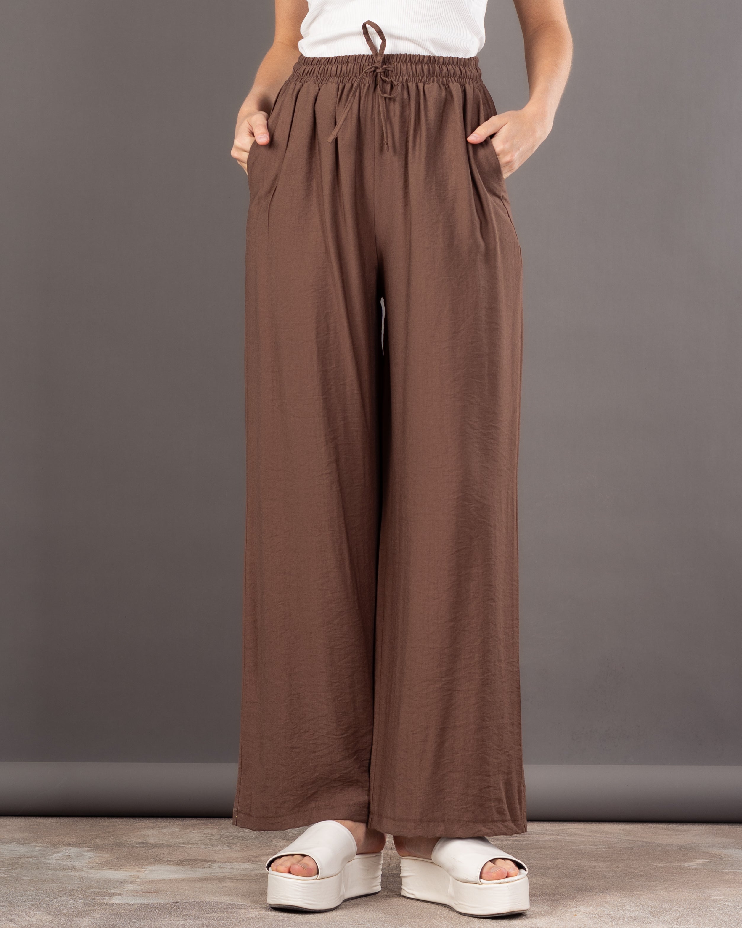 Plain Colored - Trouser With Drawstring