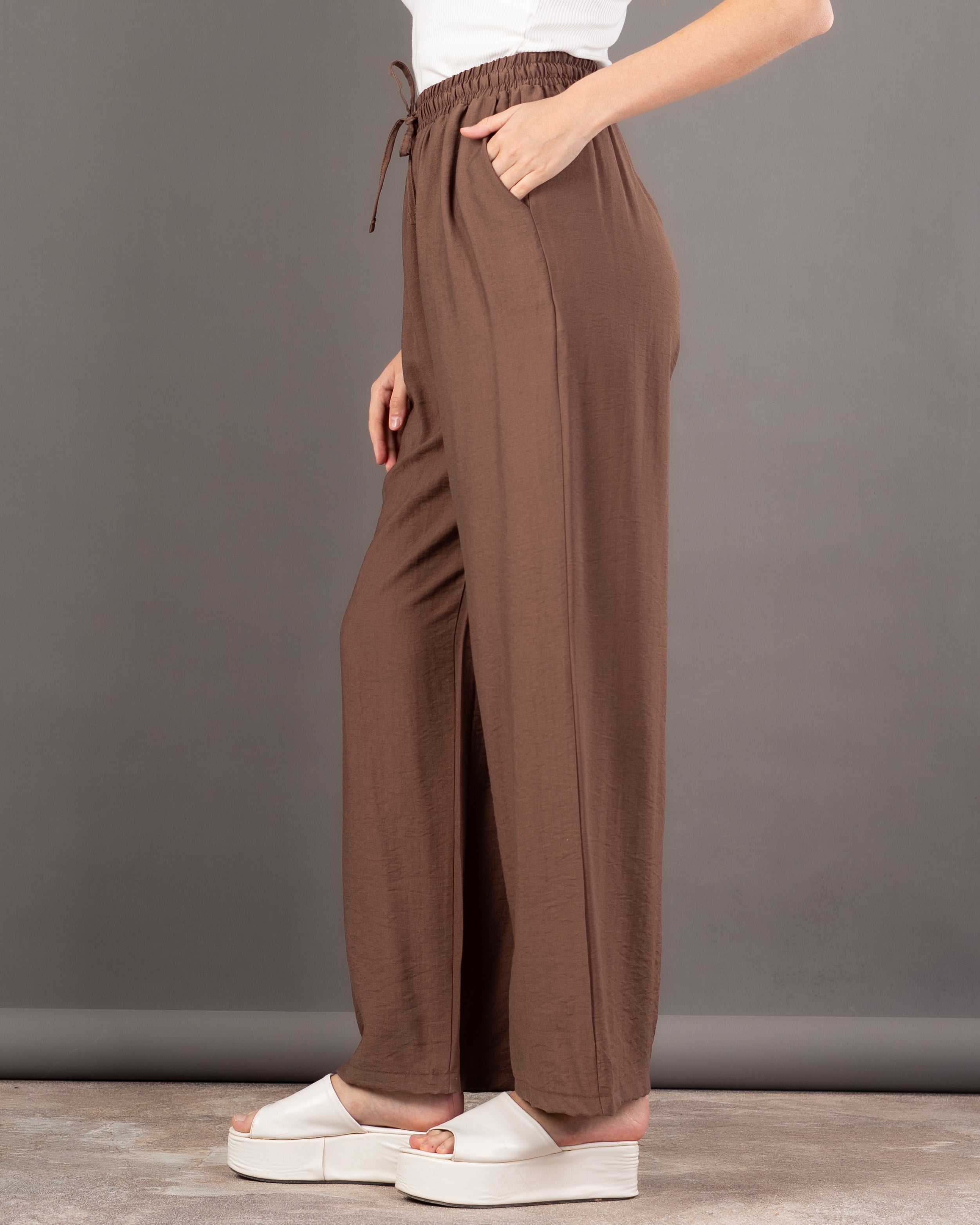 Plain Colored - Trouser With Drawstring
