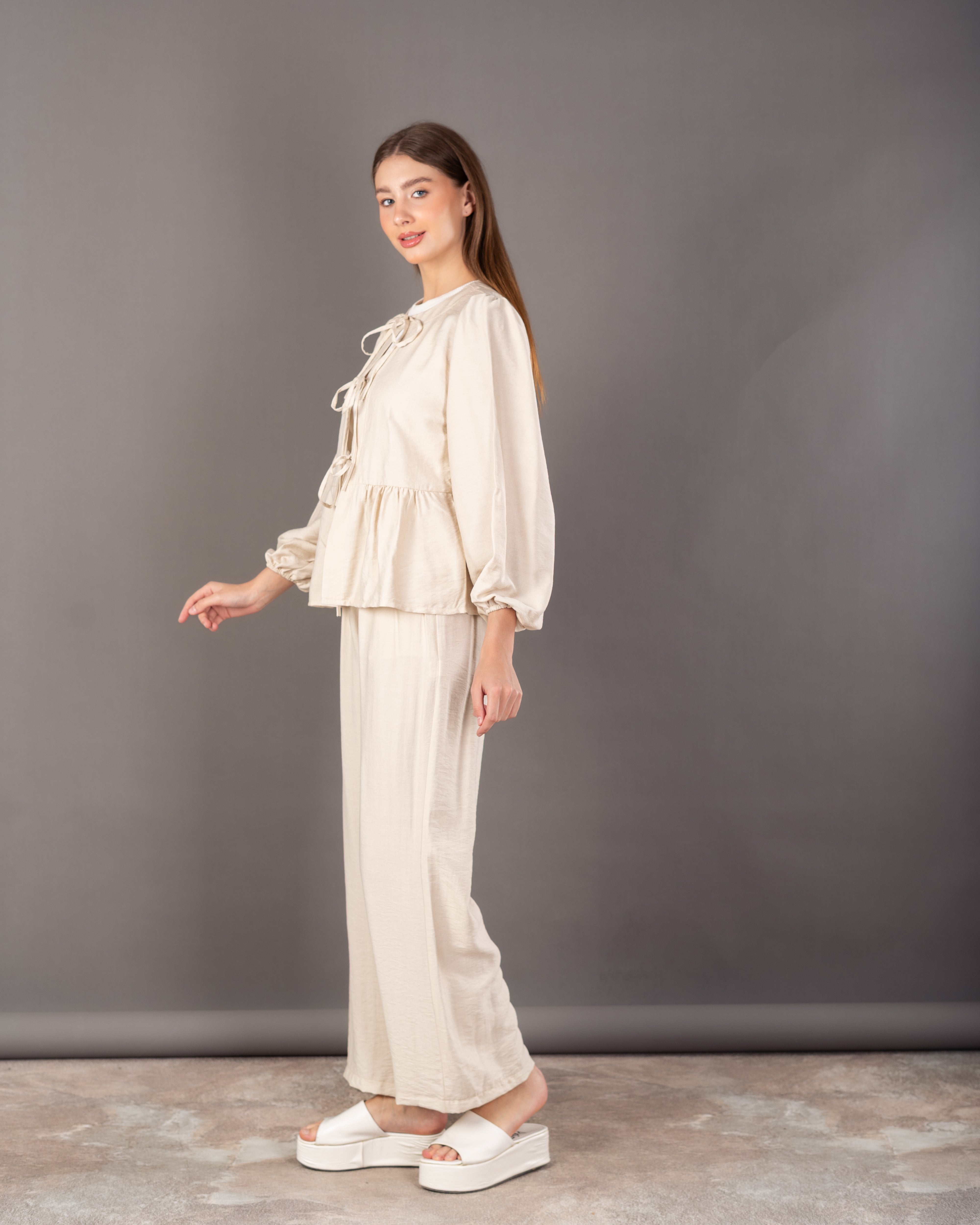 Wide Blouse - With Front Tie